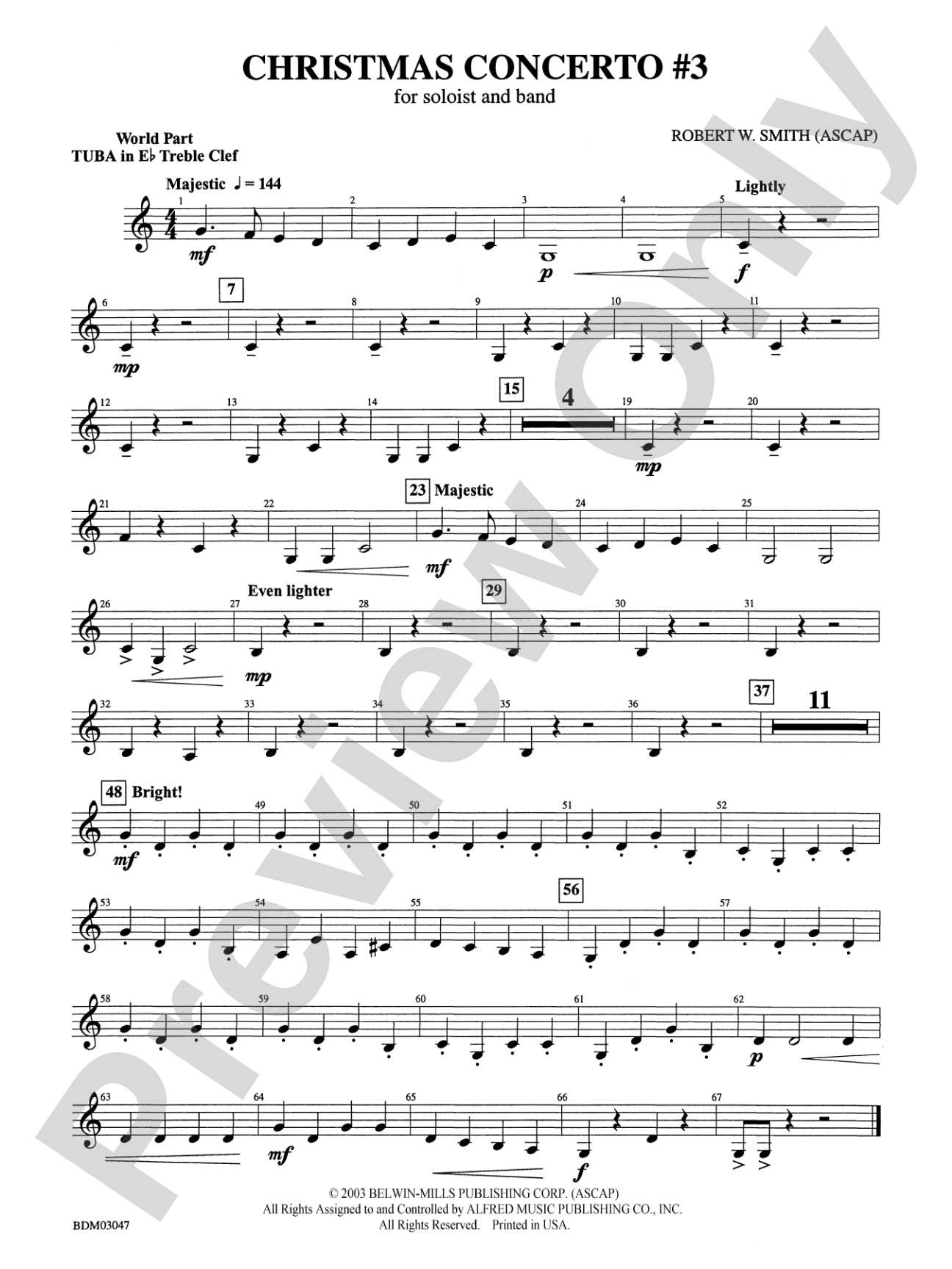 Christmas Concerto #3 (for Soloist and Band): (wp) E-flat Tuba T.C.