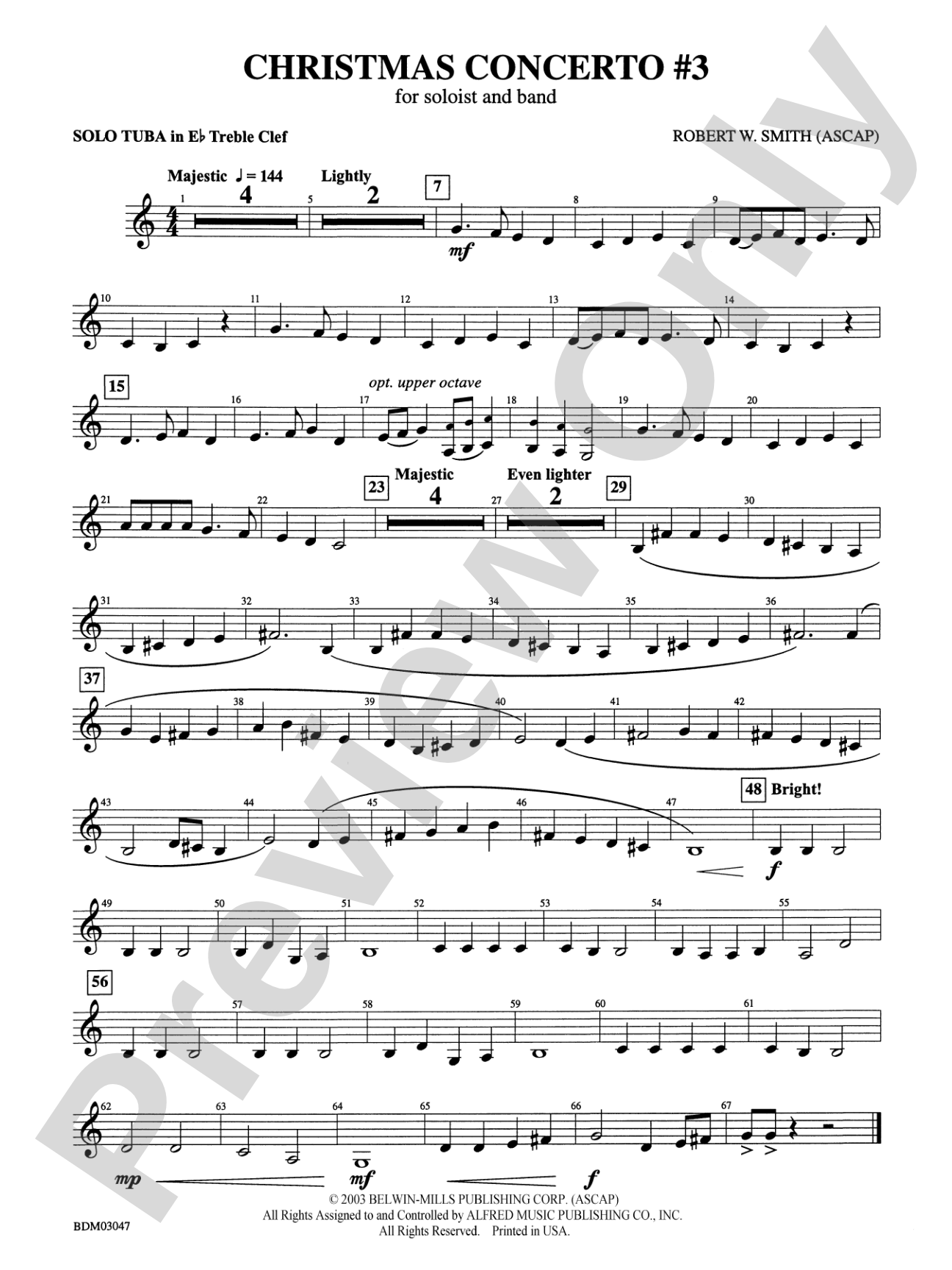 Christmas Concerto #3 (for Soloist and Band): (wp) E-flat Tuba T.C.