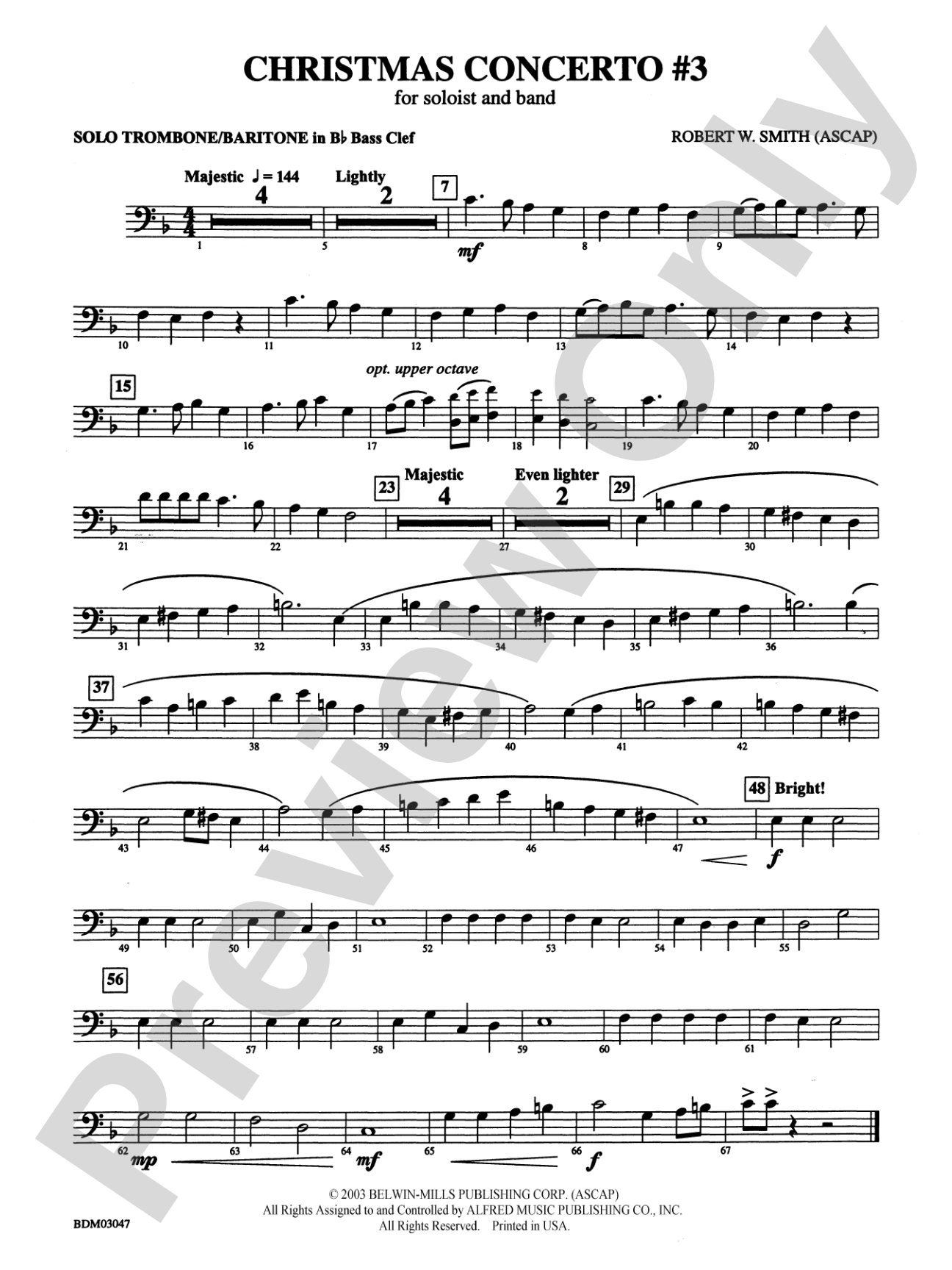 Christmas Concerto #3 (for Soloist and Band): (wp) 1st B-flat Trombone B.C.