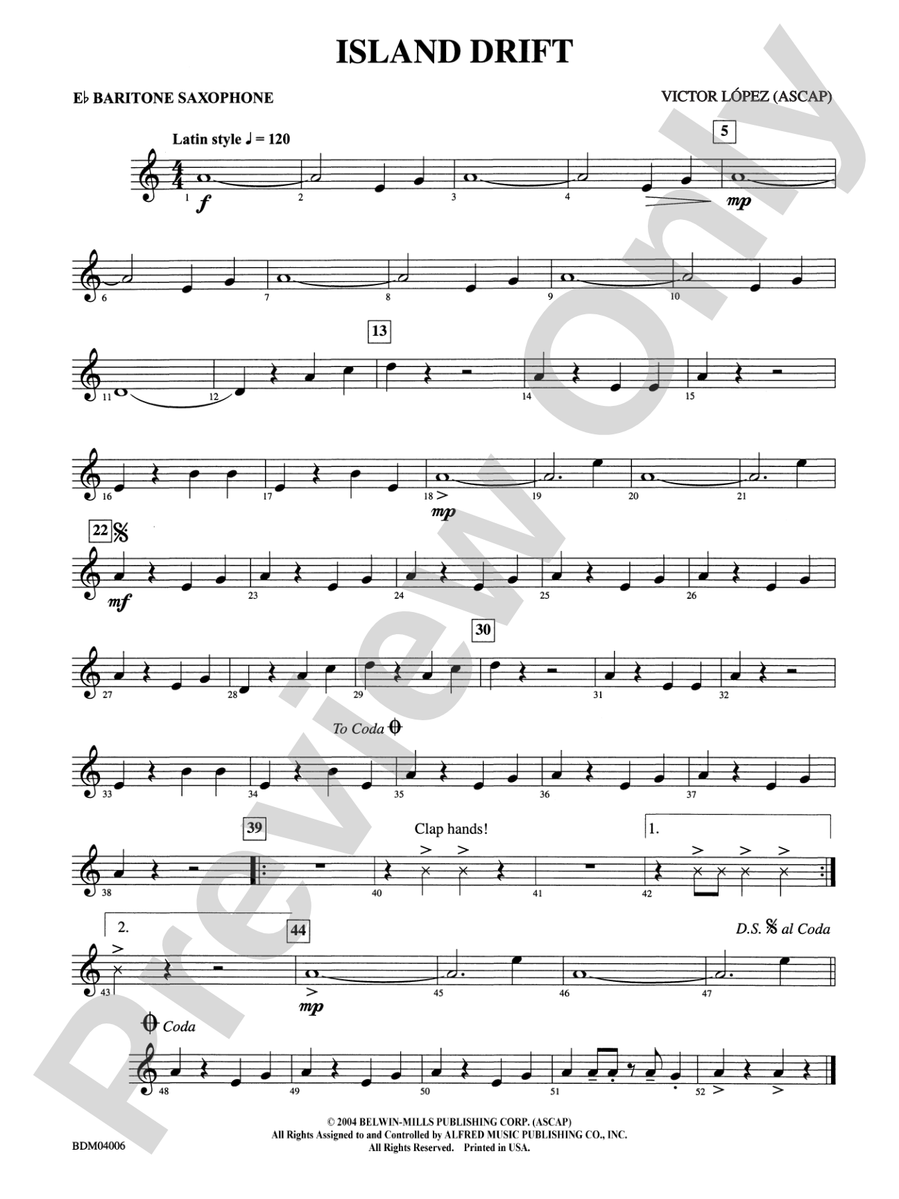Island Drift: E-flat Baritone Saxophone