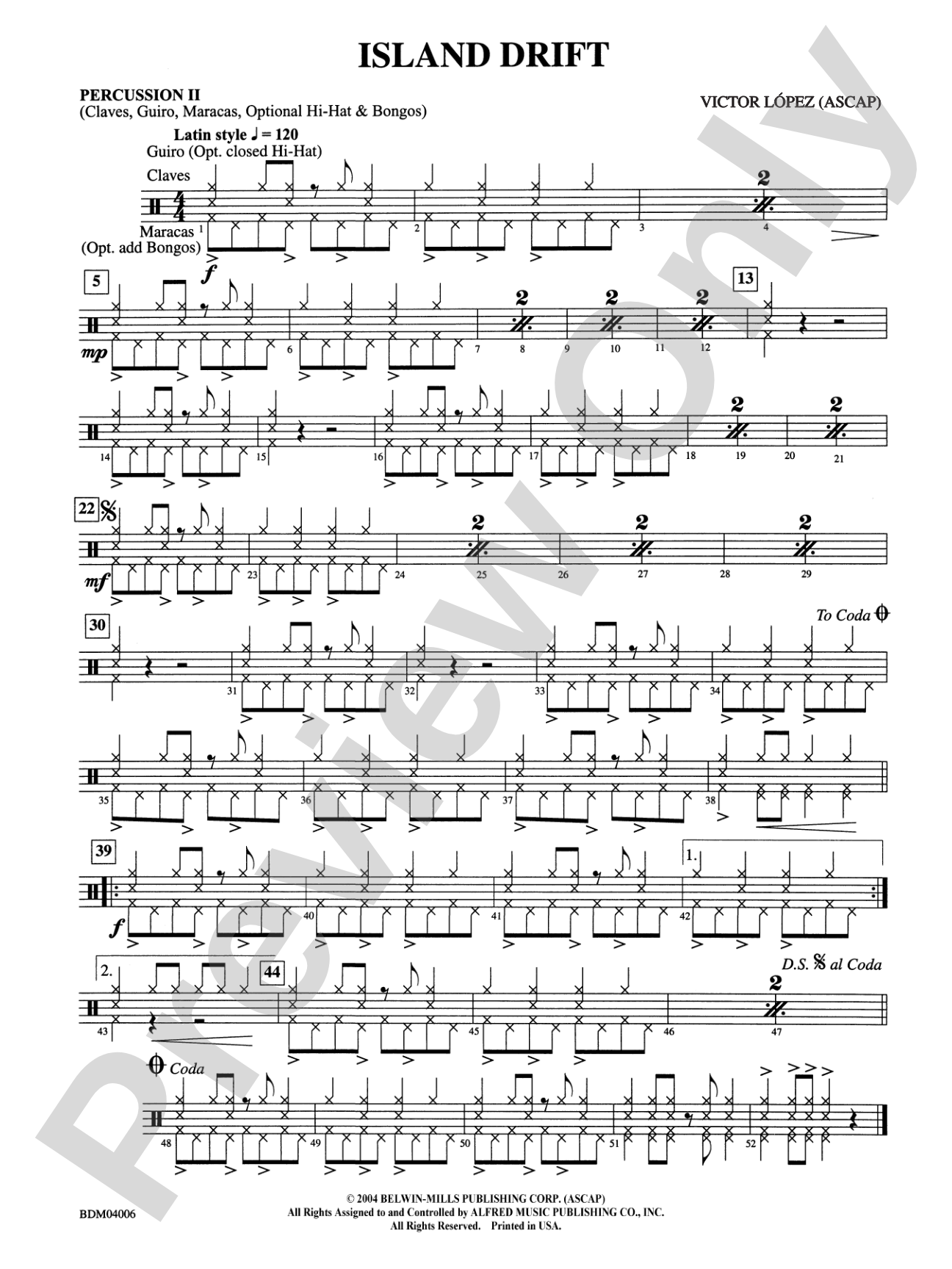 Island Drift: 2nd Percussion