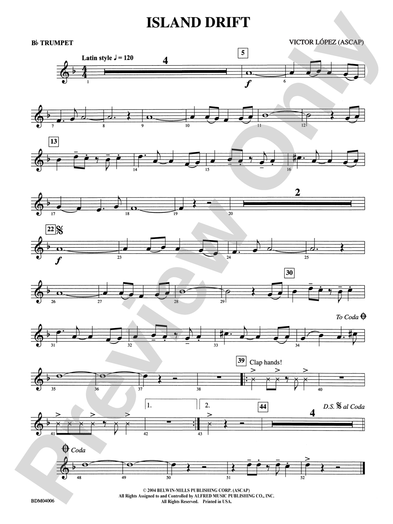 Island Drift: 1st B-flat Trumpet