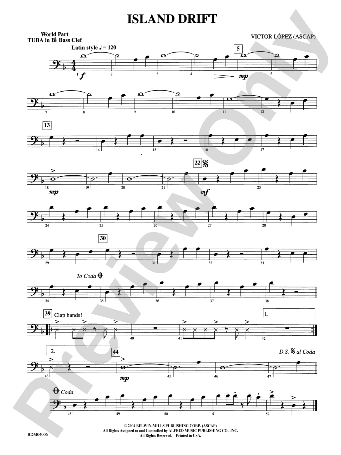 Island Drift: (wp) B-flat Tuba B.C.