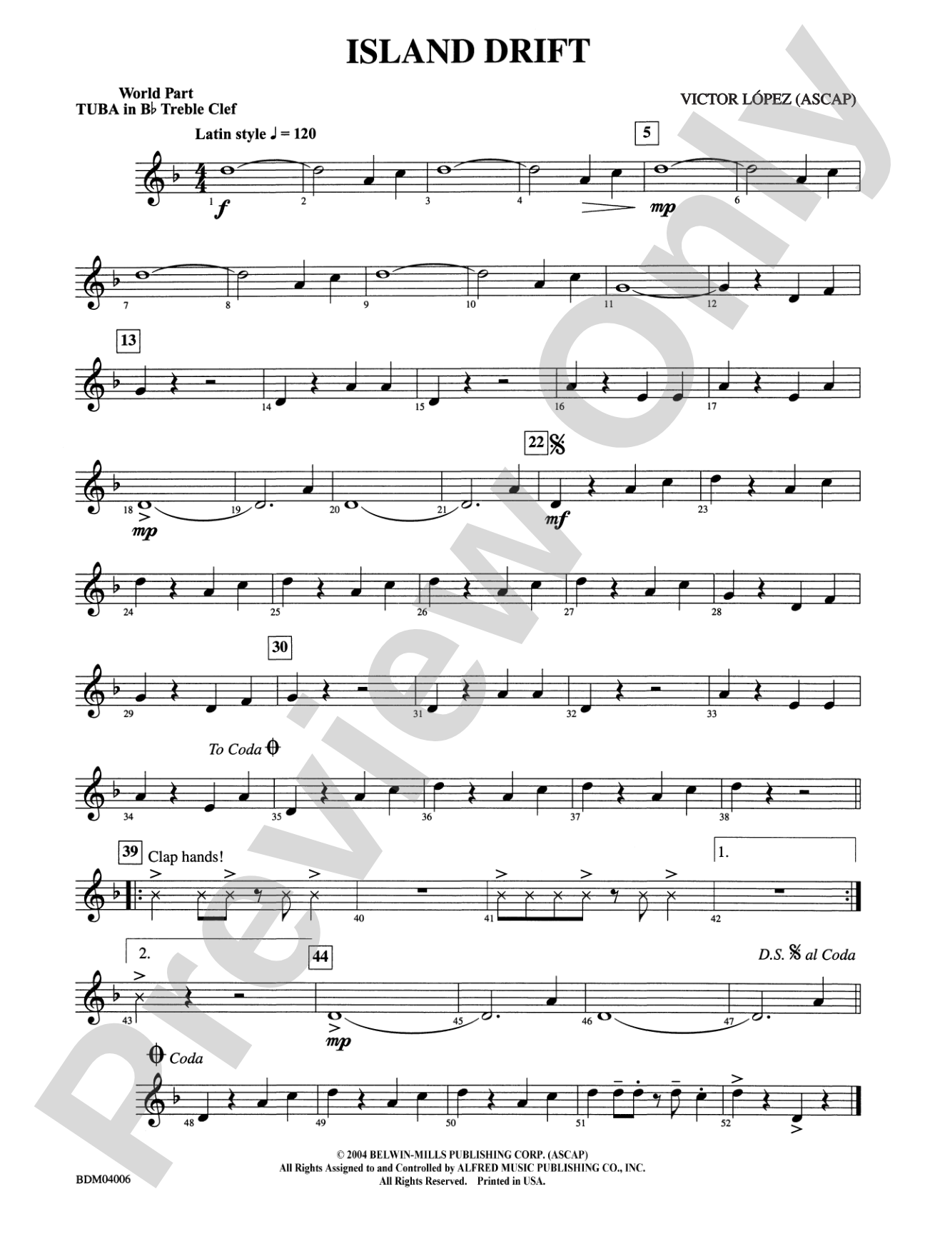 Island Drift: (wp) B-flat Tuba T.C.