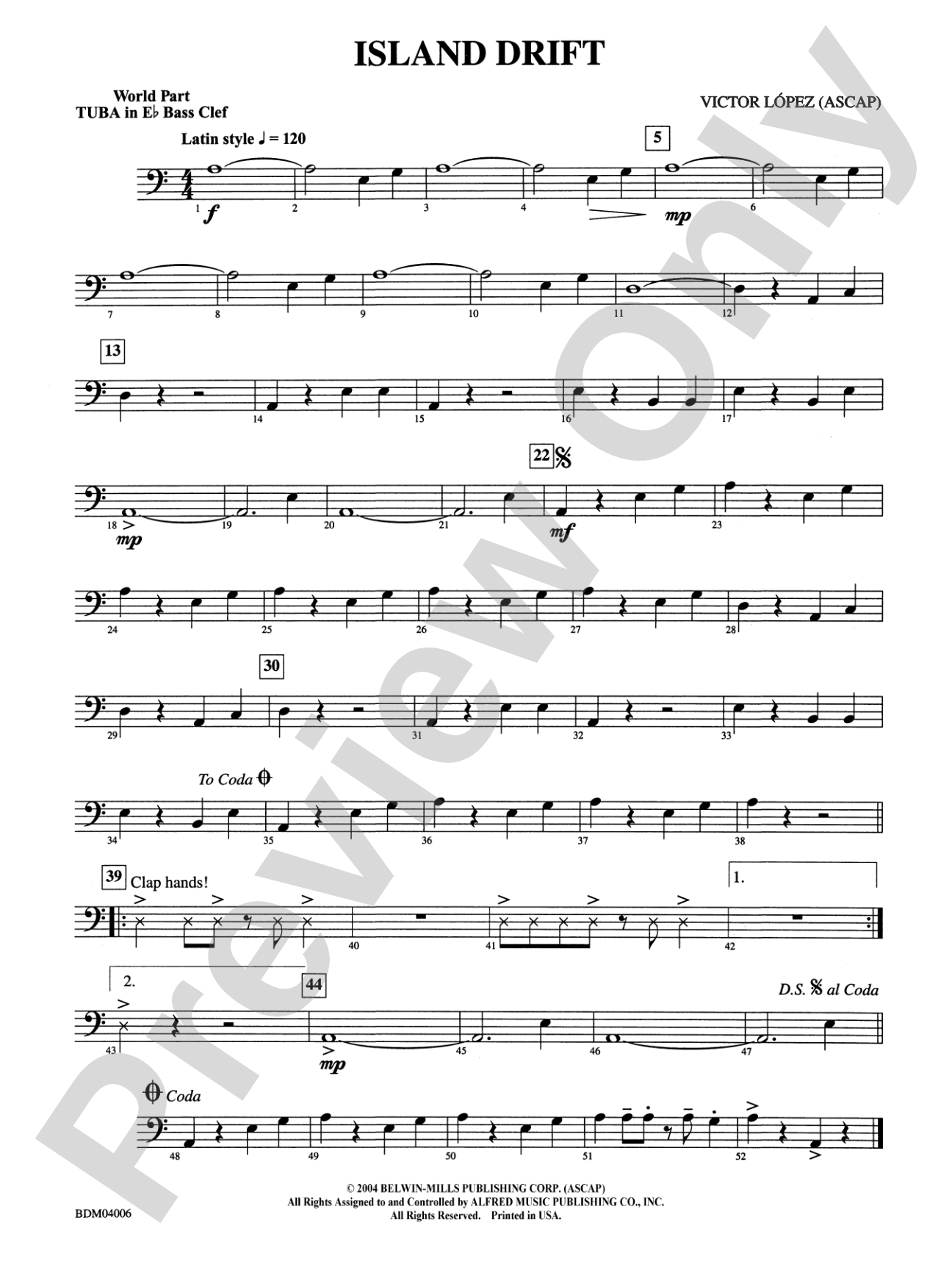 Island Drift: (wp) E-flat Tuba B.C.
