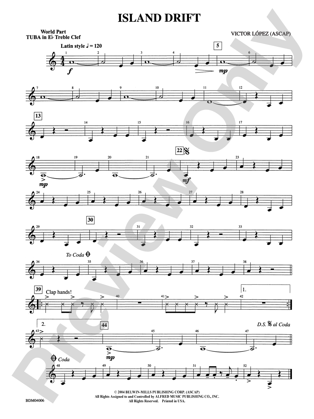 Island Drift: (wp) E-flat Tuba T.C.