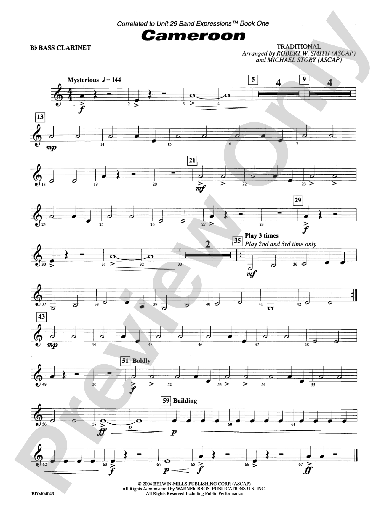 Cameroon: B-flat Bass Clarinet