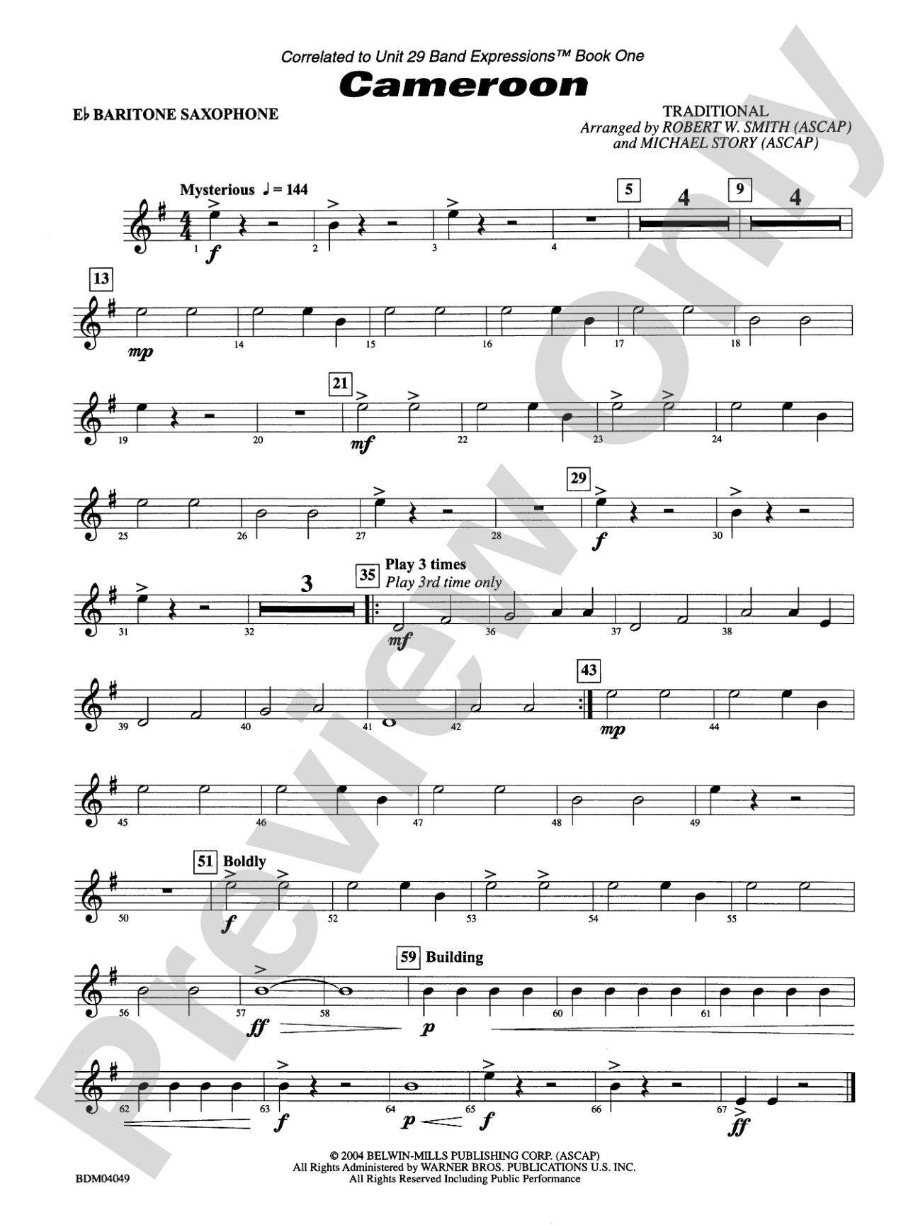 Cameroon: E-flat Baritone Saxophone