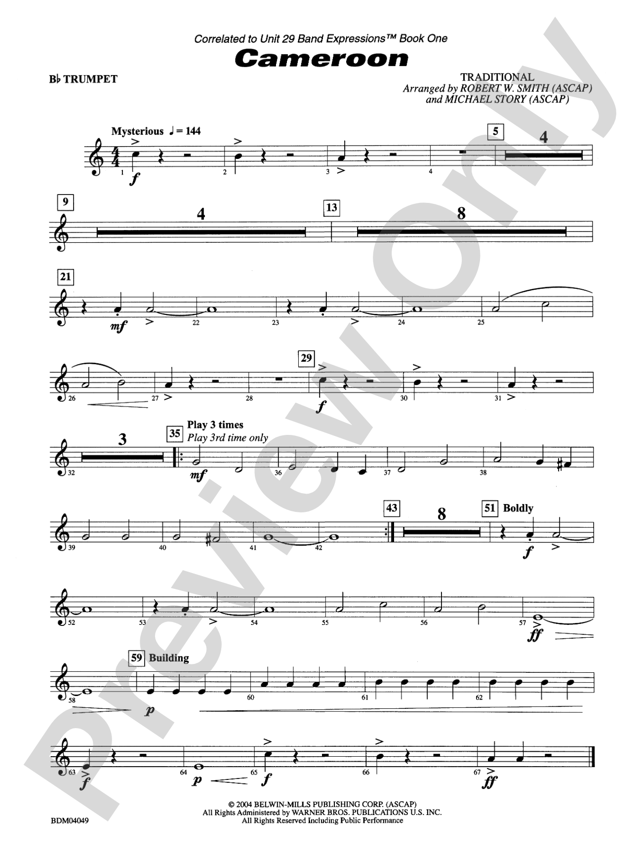 Cameroon: 1st B-flat Trumpet