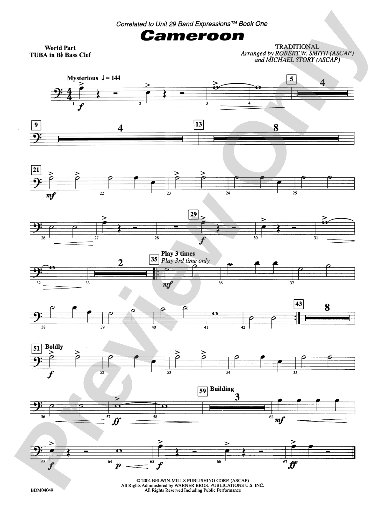 Cameroon: (wp) B-flat Tuba B.C.