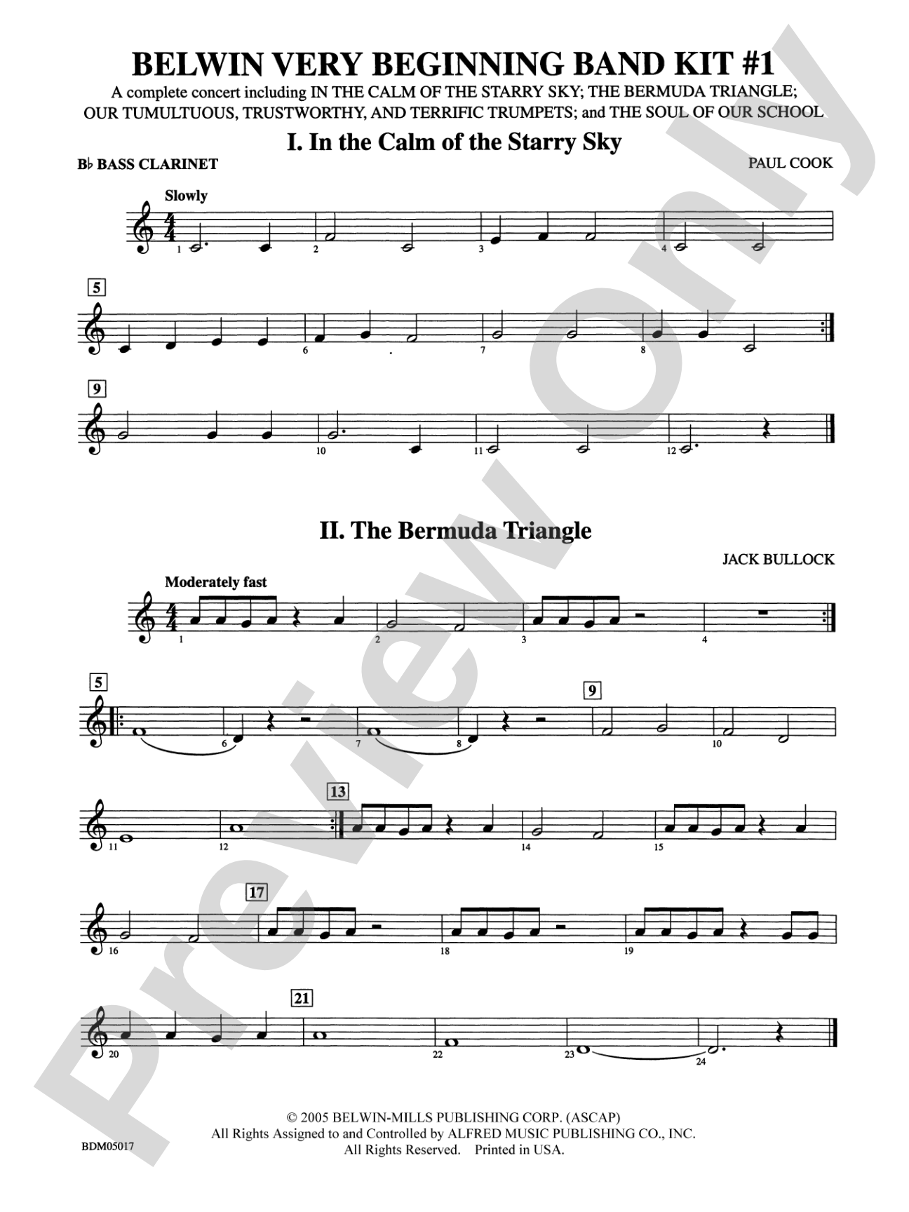 Belwin Very Beginning Band Kit #1: B-flat Bass Clarinet