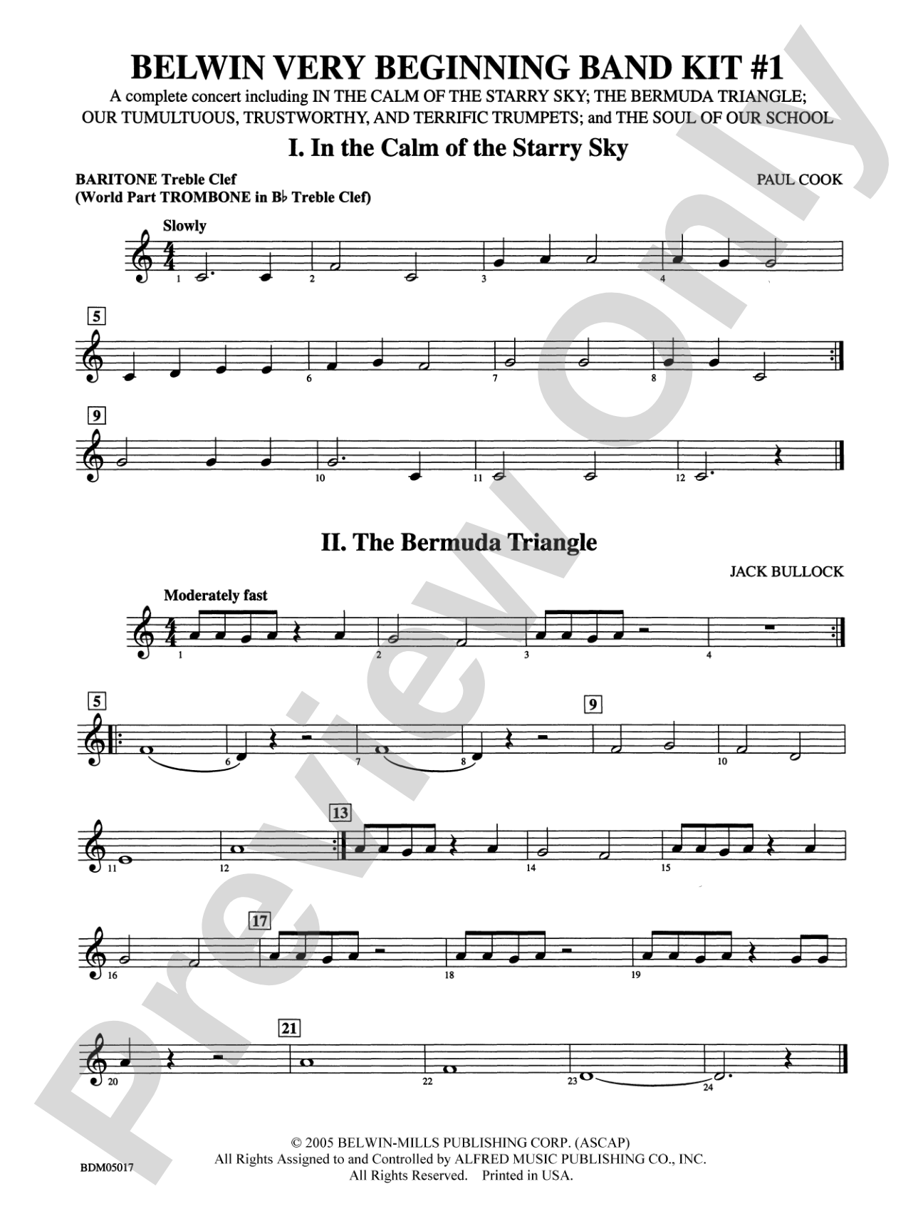 Belwin Very Beginning Band Kit #1: Baritone T.C.