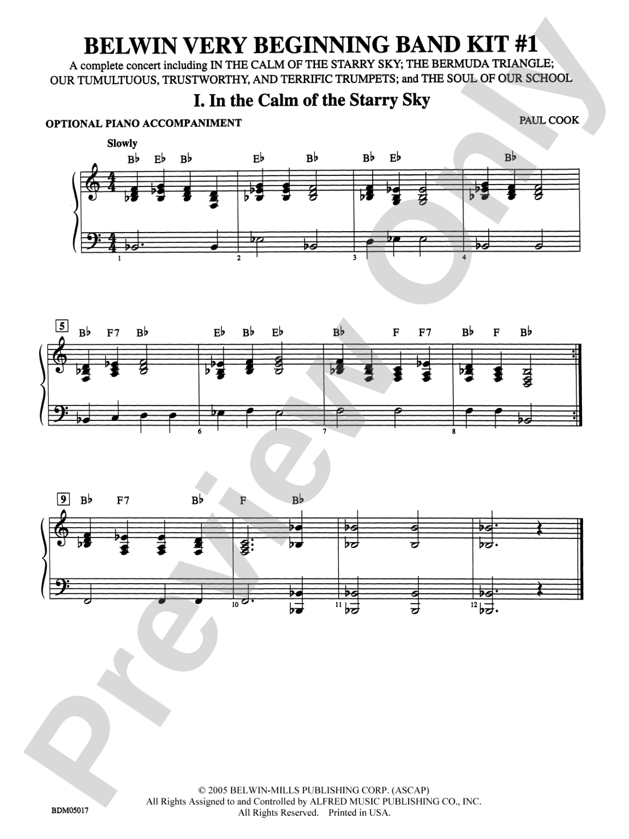 Belwin Very Beginning Band Kit #1: Piano Accompaniment