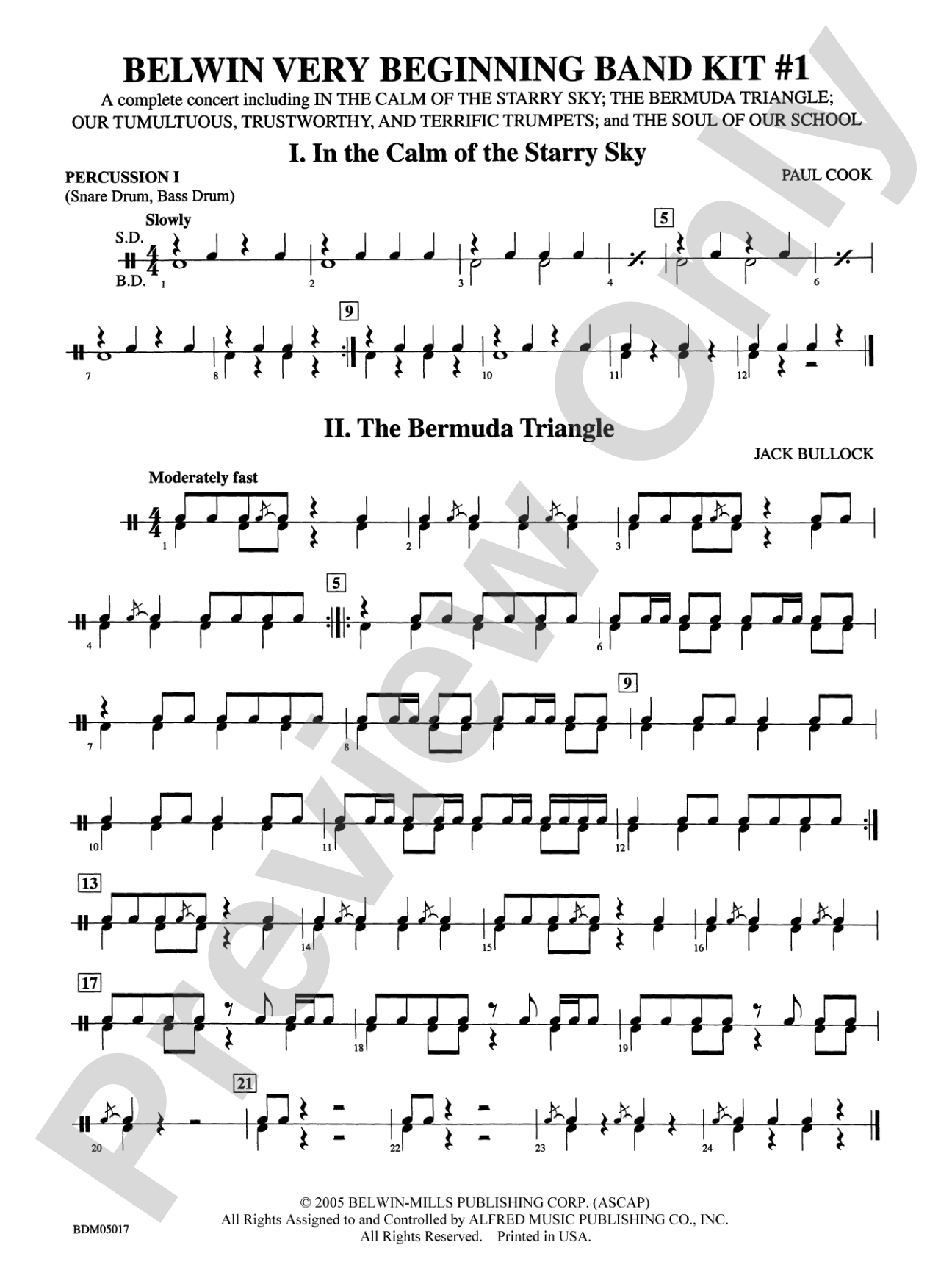Belwin Very Beginning Band Kit #1: 1st Percussion