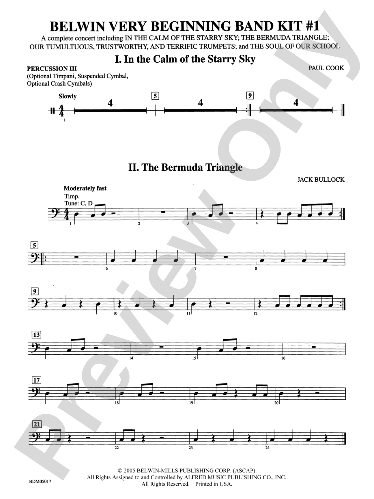 Belwin Very Beginning Band Kit #1: 3rd Percussion
