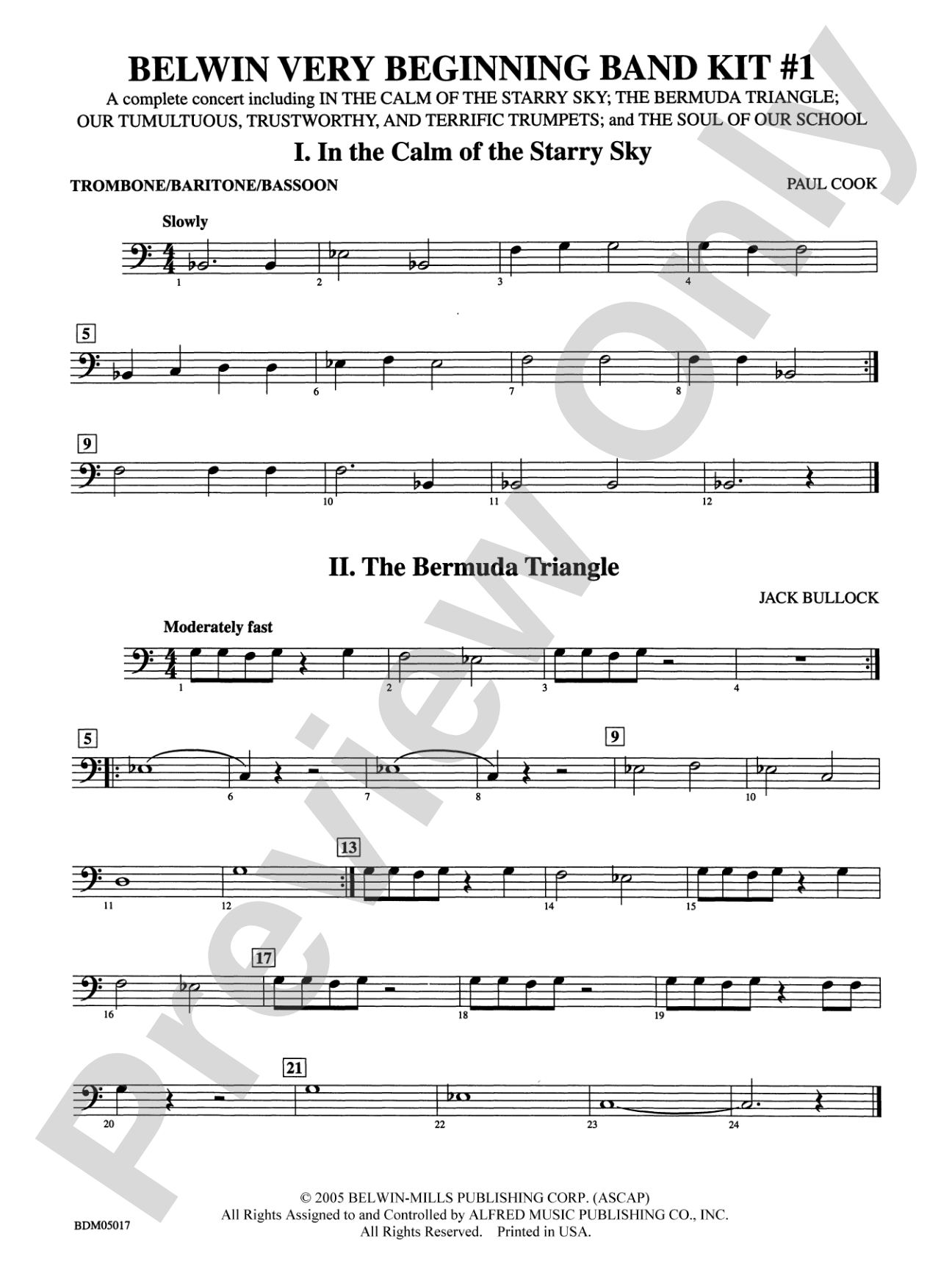 Belwin Very Beginning Band Kit #1: 1st Trombone