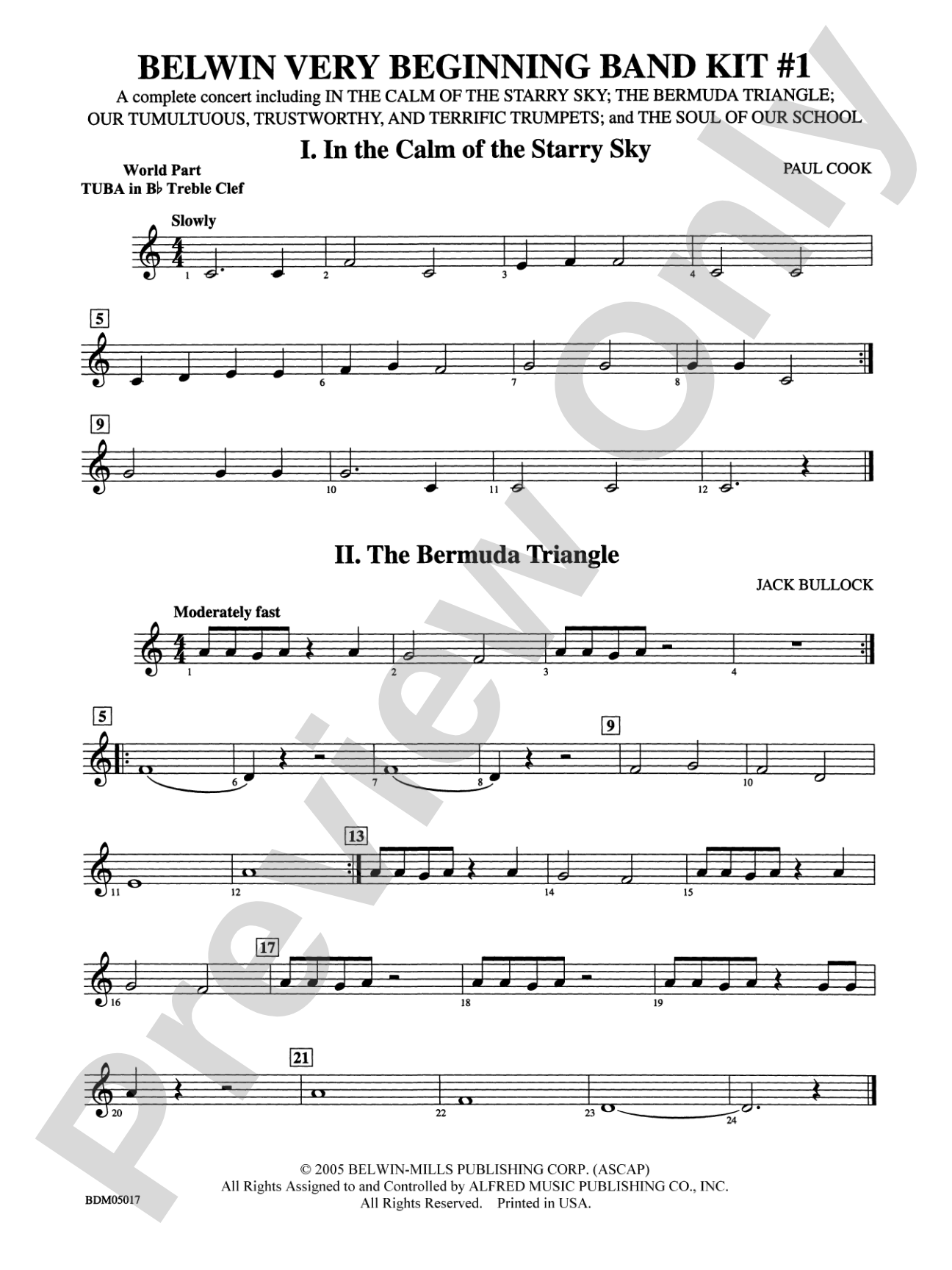 Belwin Very Beginning Band Kit #1: (wp) B-flat Tuba T.C.