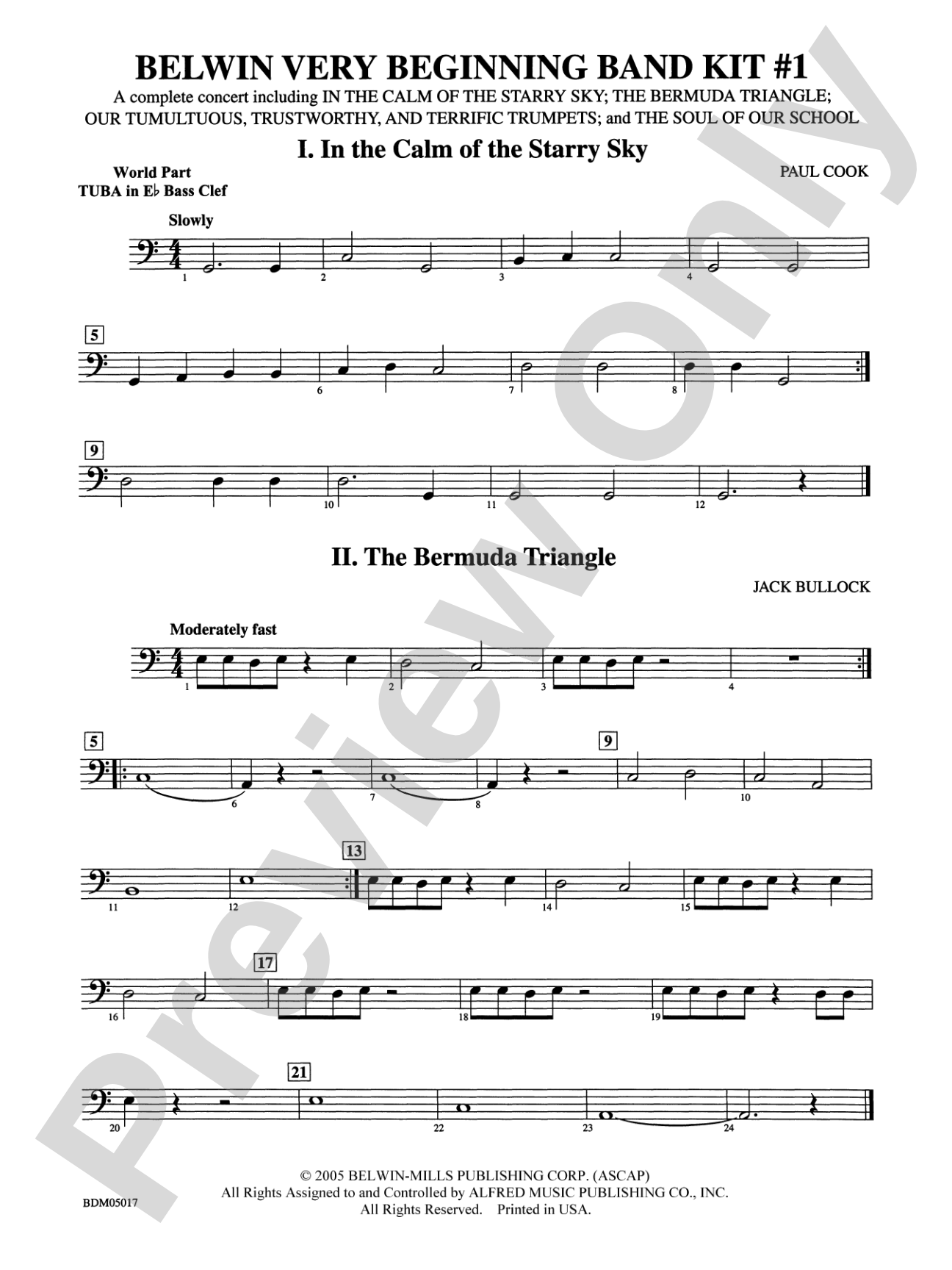Belwin Very Beginning Band Kit #1: (wp) E-flat Tuba B.C.
