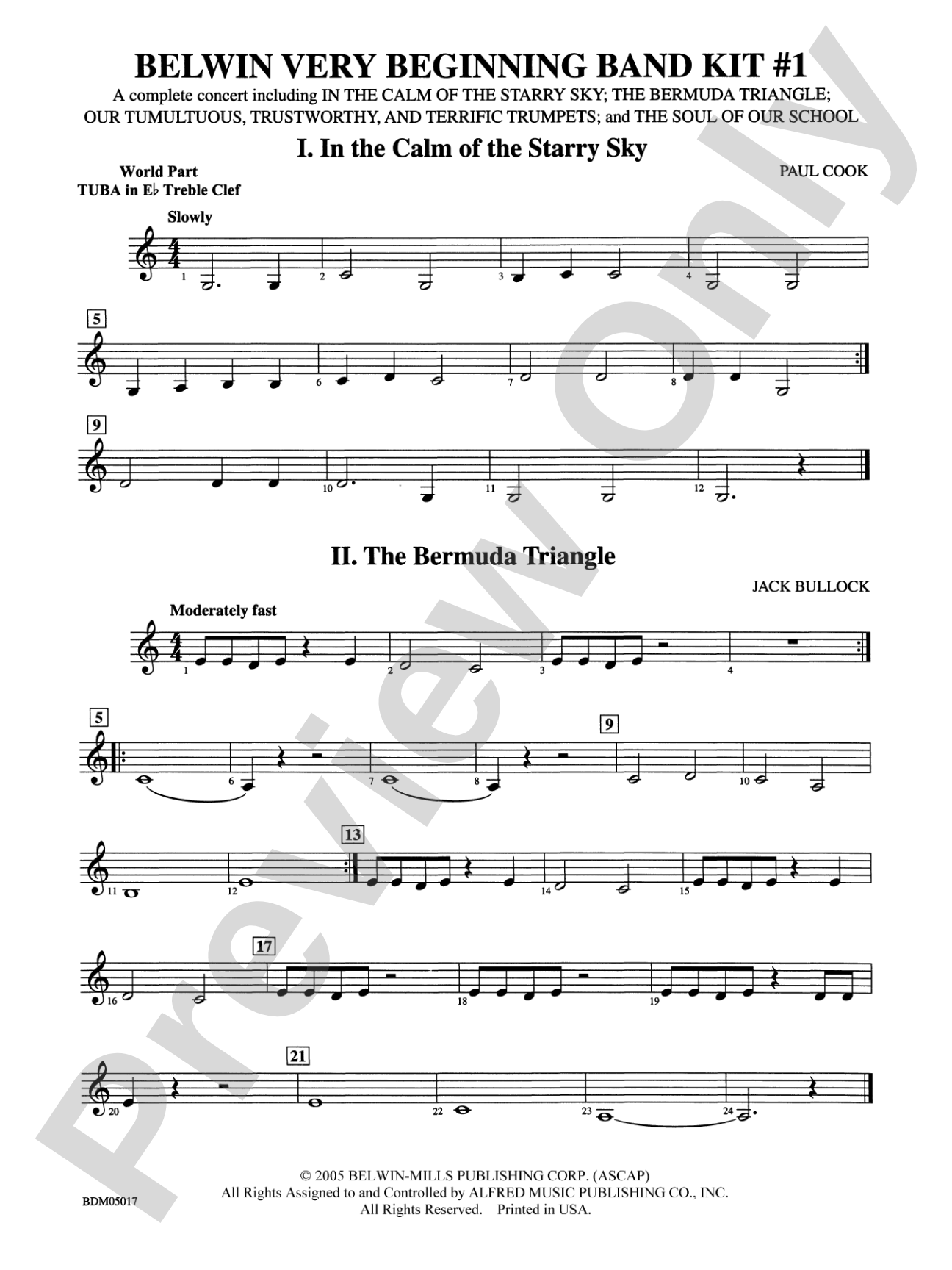 Belwin Very Beginning Band Kit #1: (wp) E-flat Tuba T.C.