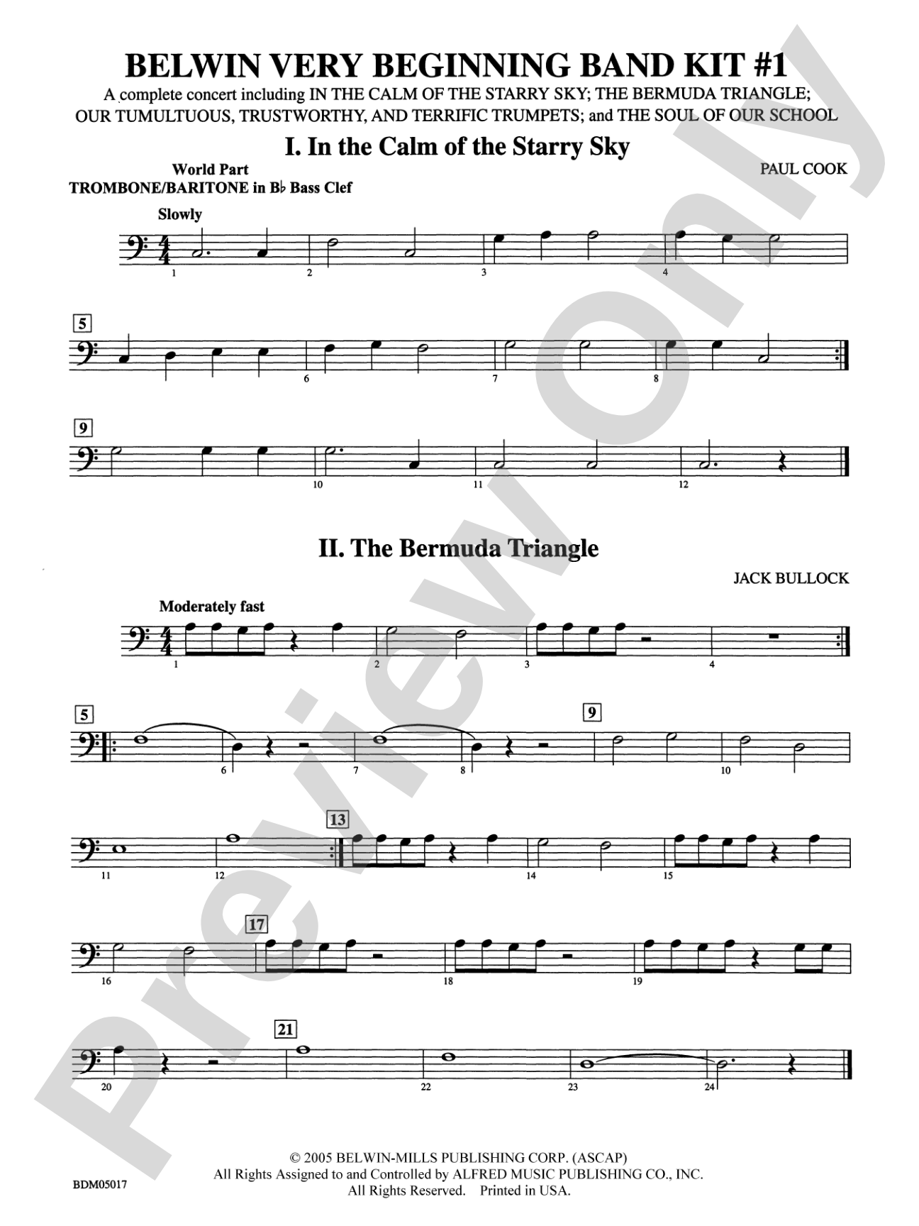 Belwin Very Beginning Band Kit #1: (wp) 1st B-flat Trombone B.C.