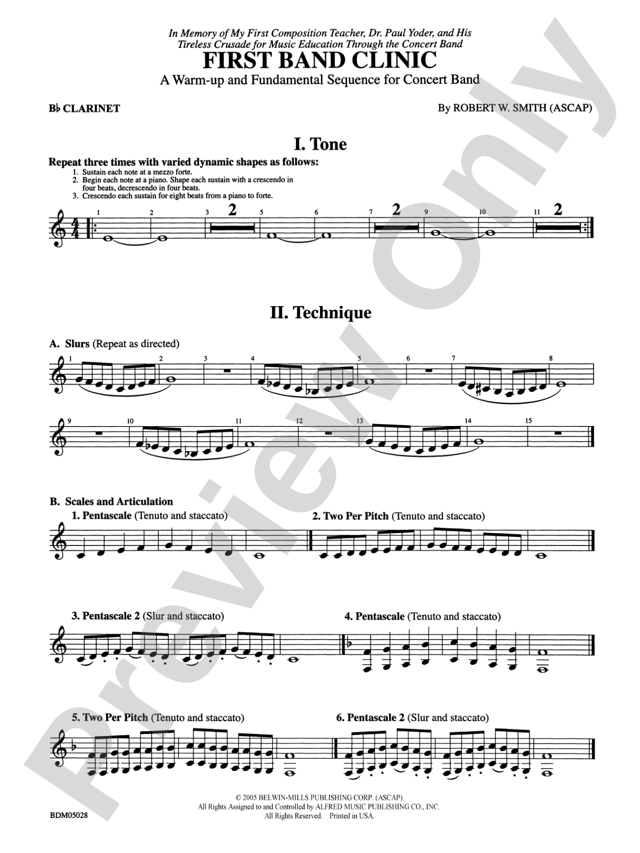 First Band Clinic (A Warm-Up and Fundamental Sequence for Concert Band): 1st B-flat Clarinet