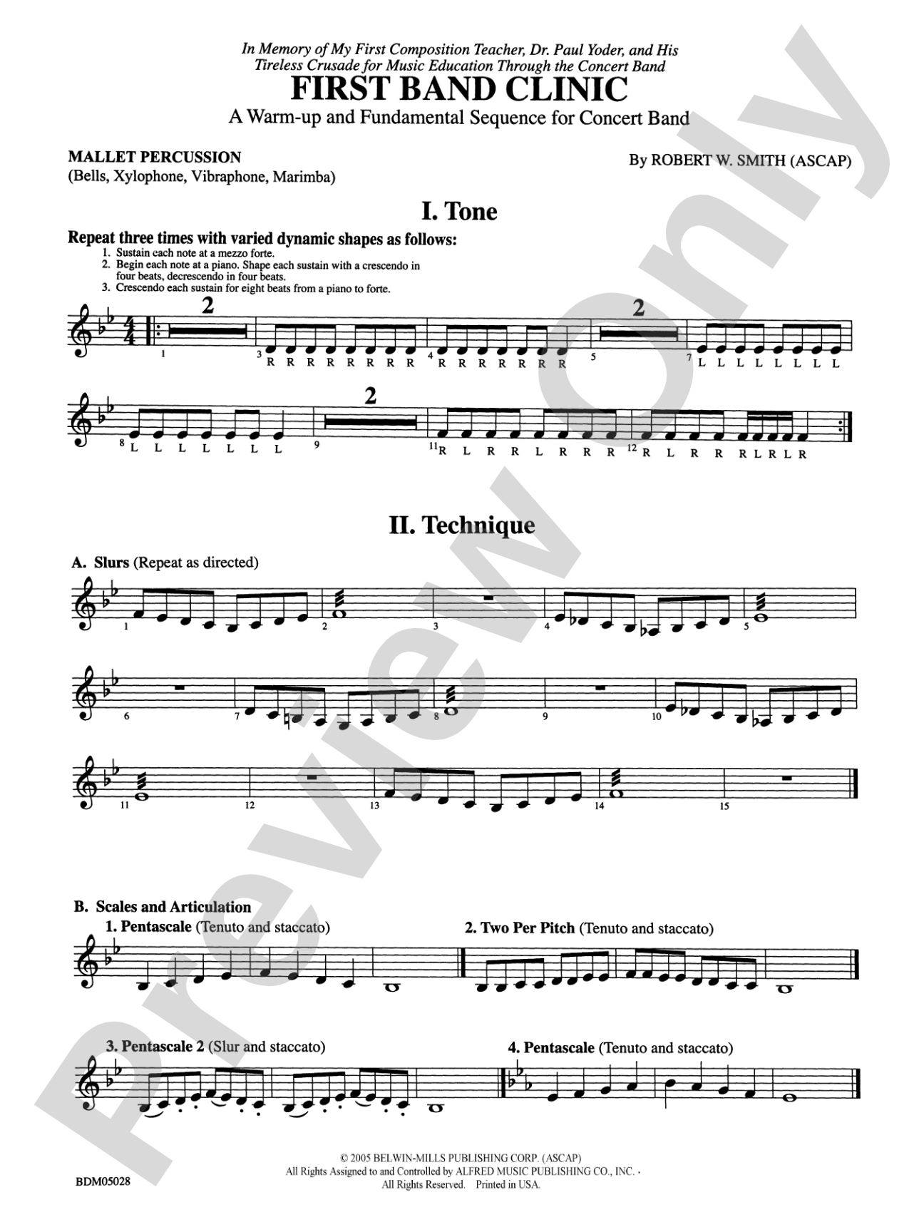 First Band Clinic (A Warm-Up and Fundamental Sequence for Concert Band): Mallets