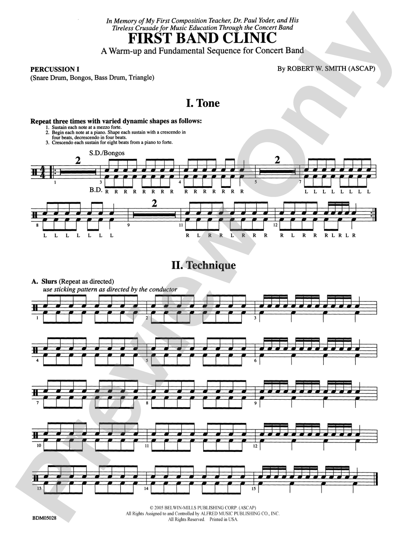 First Band Clinic (A Warm-Up and Fundamental Sequence for Concert Band): 1st Percussion