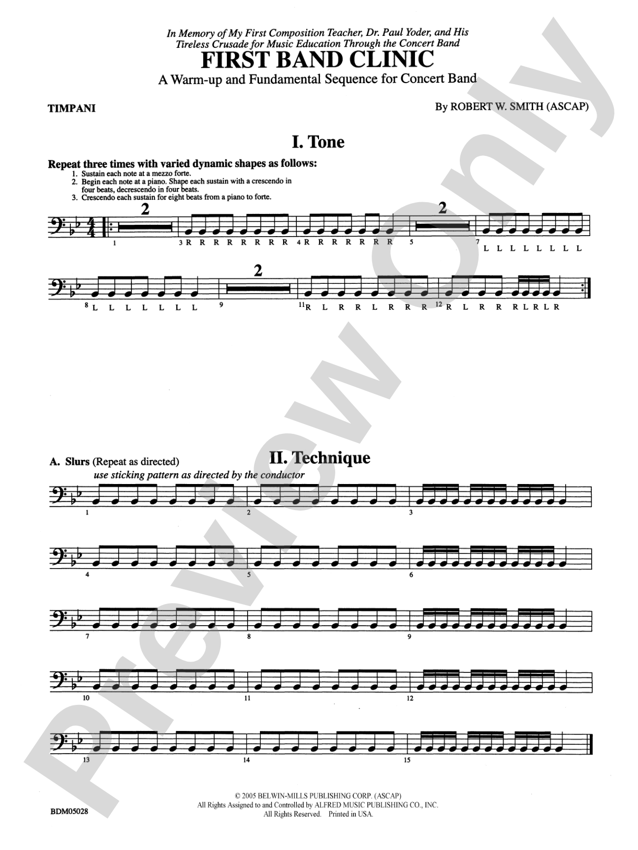 First Band Clinic (A Warm-Up and Fundamental Sequence for Concert Band): Timpani