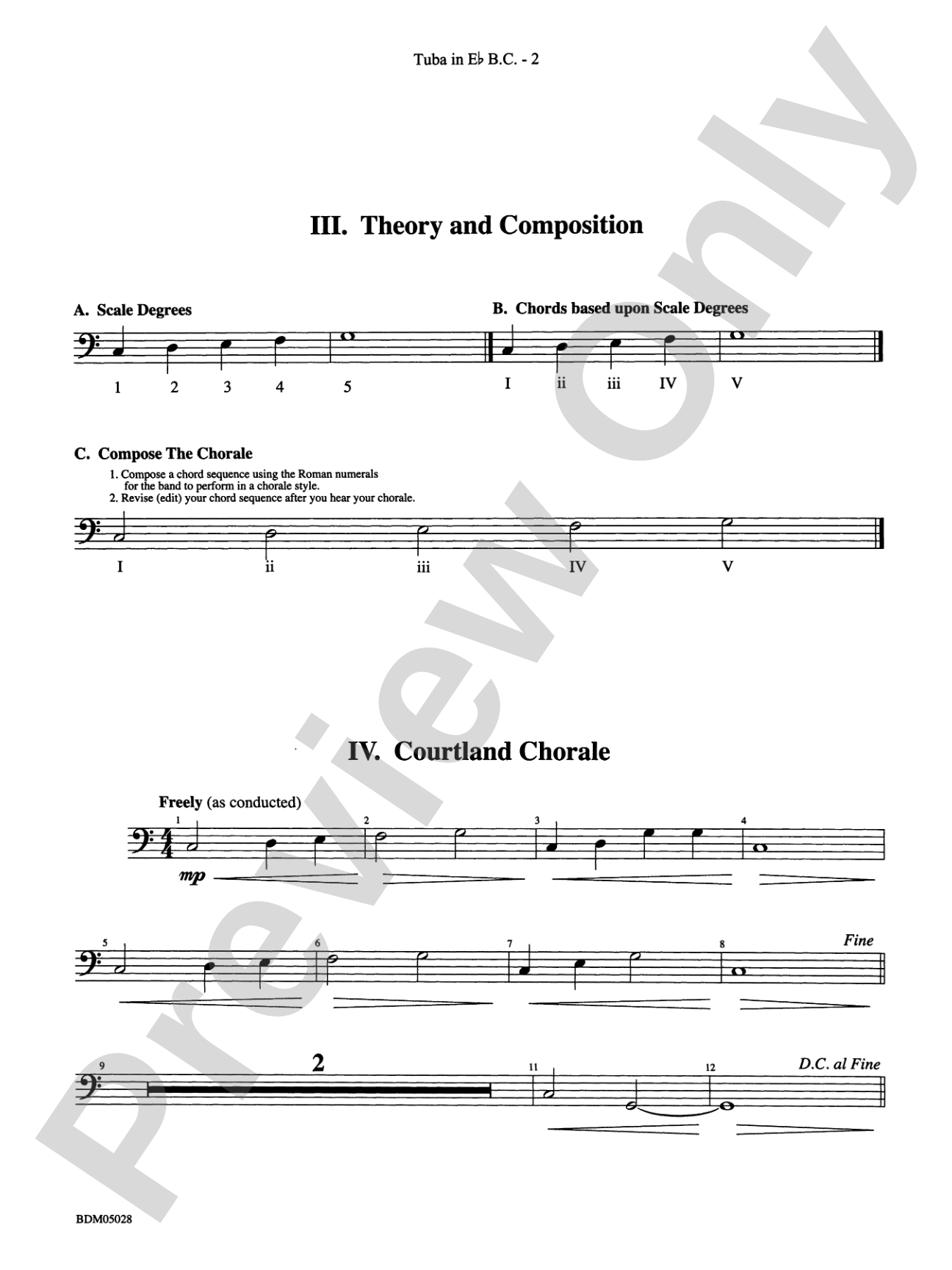 First Band Clinic (A Warm-Up and Fundamental Sequence for Concert Band): (wp) E-flat Tuba B.C.