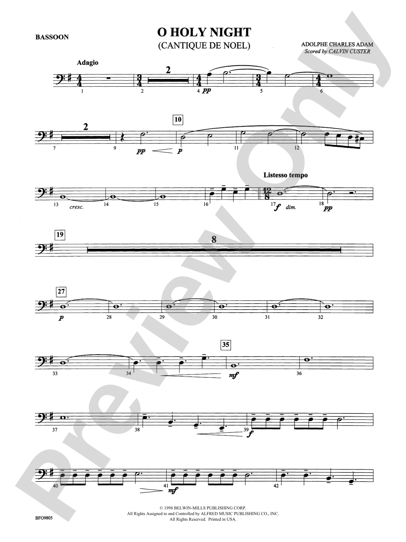 O Holy Night: Bassoon