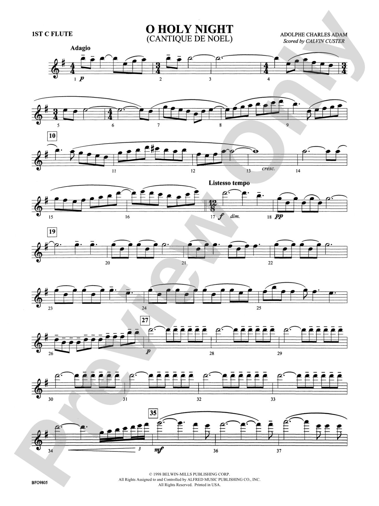 O Holy Night: Flute