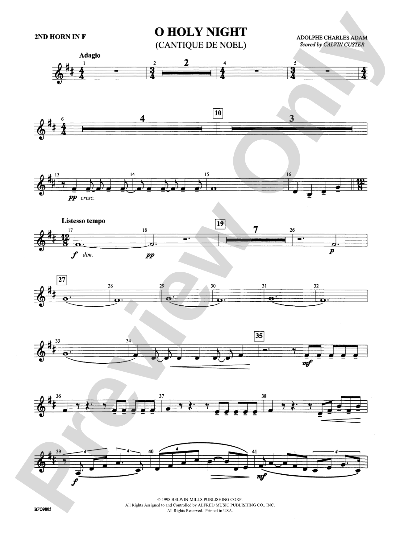 O Holy Night: 2nd F Horn