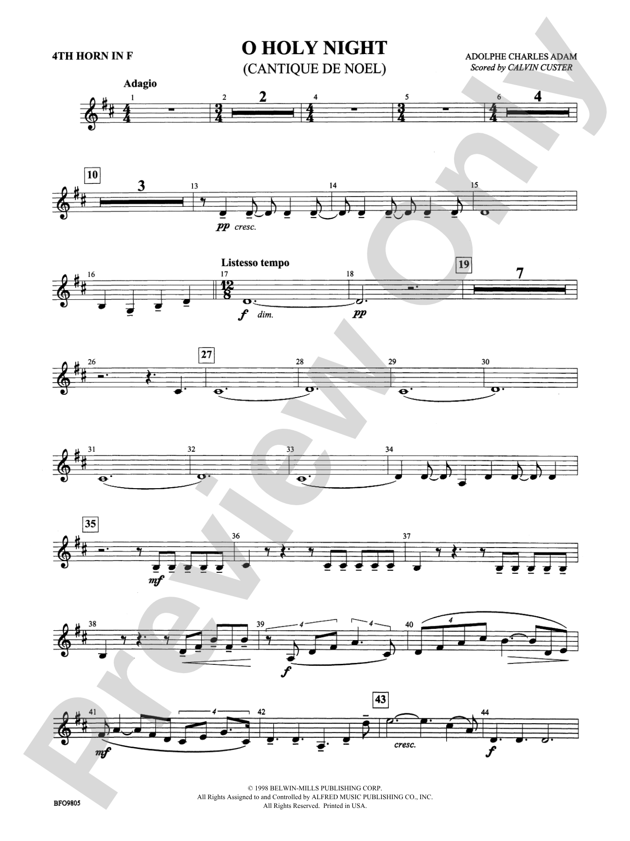 O Holy Night: 4th F Horn