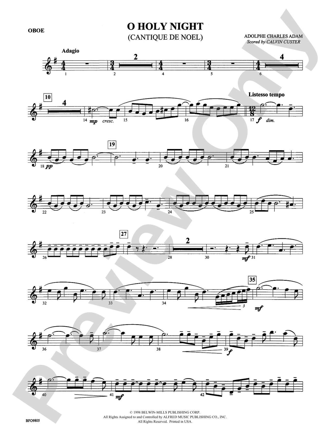 O Holy Night: Oboe