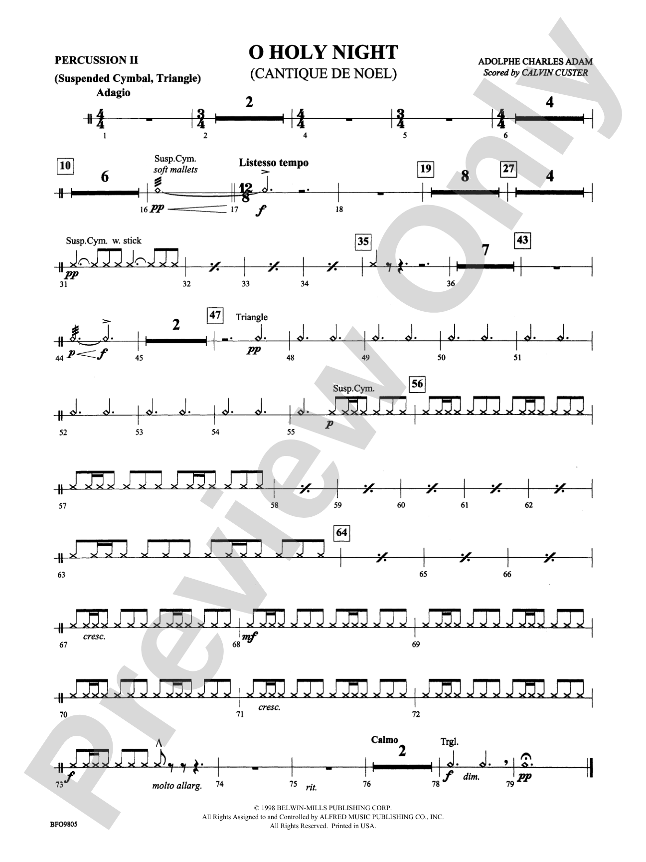 O Holy Night: 2nd Percussion