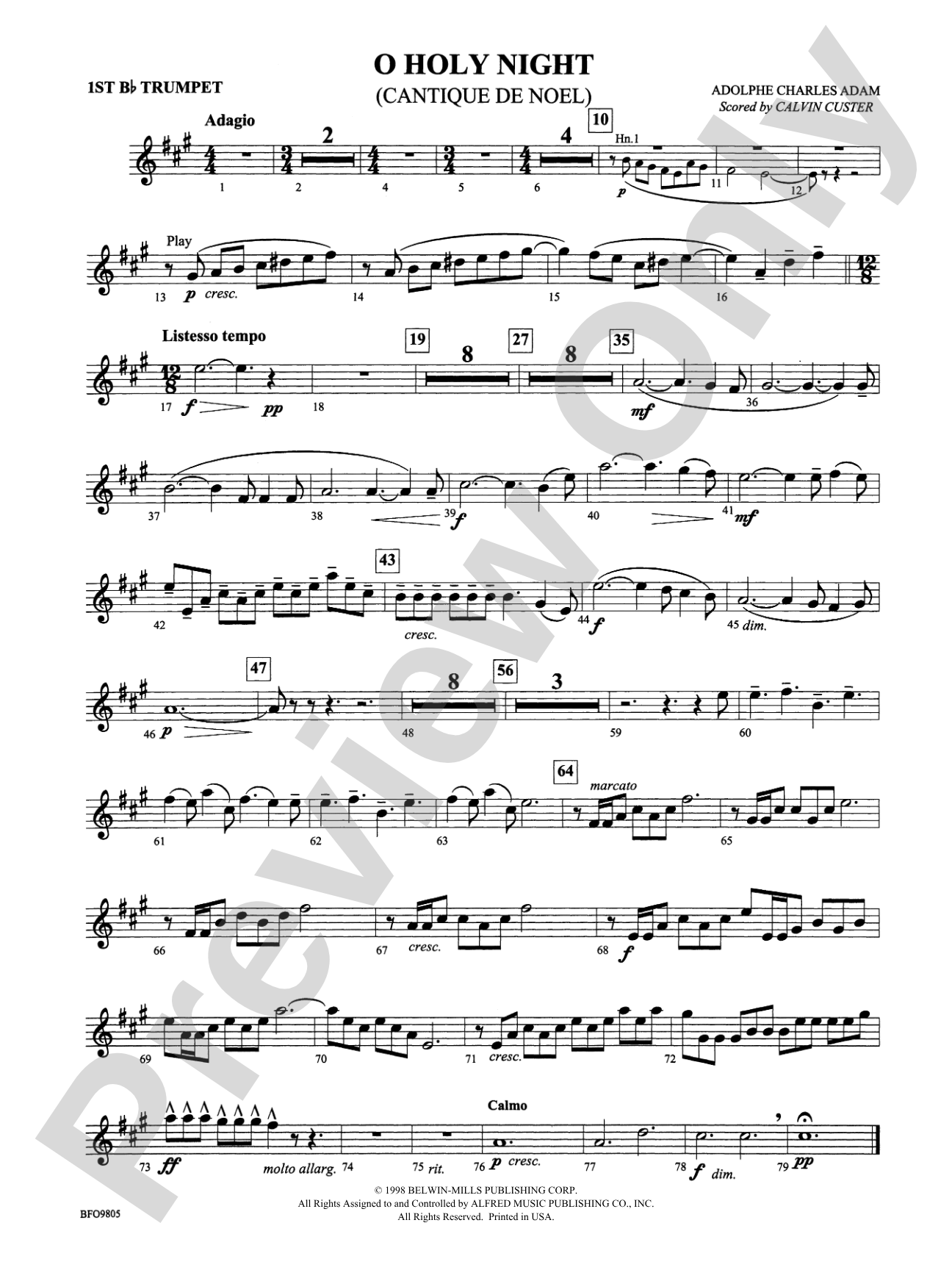 O Holy Night: 1st B-flat Trumpet