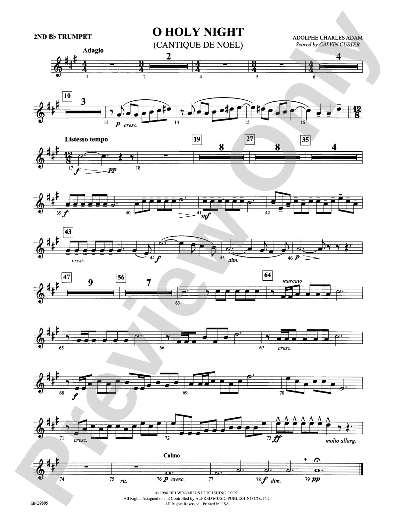 O Holy Night: 2nd B-flat Trumpet