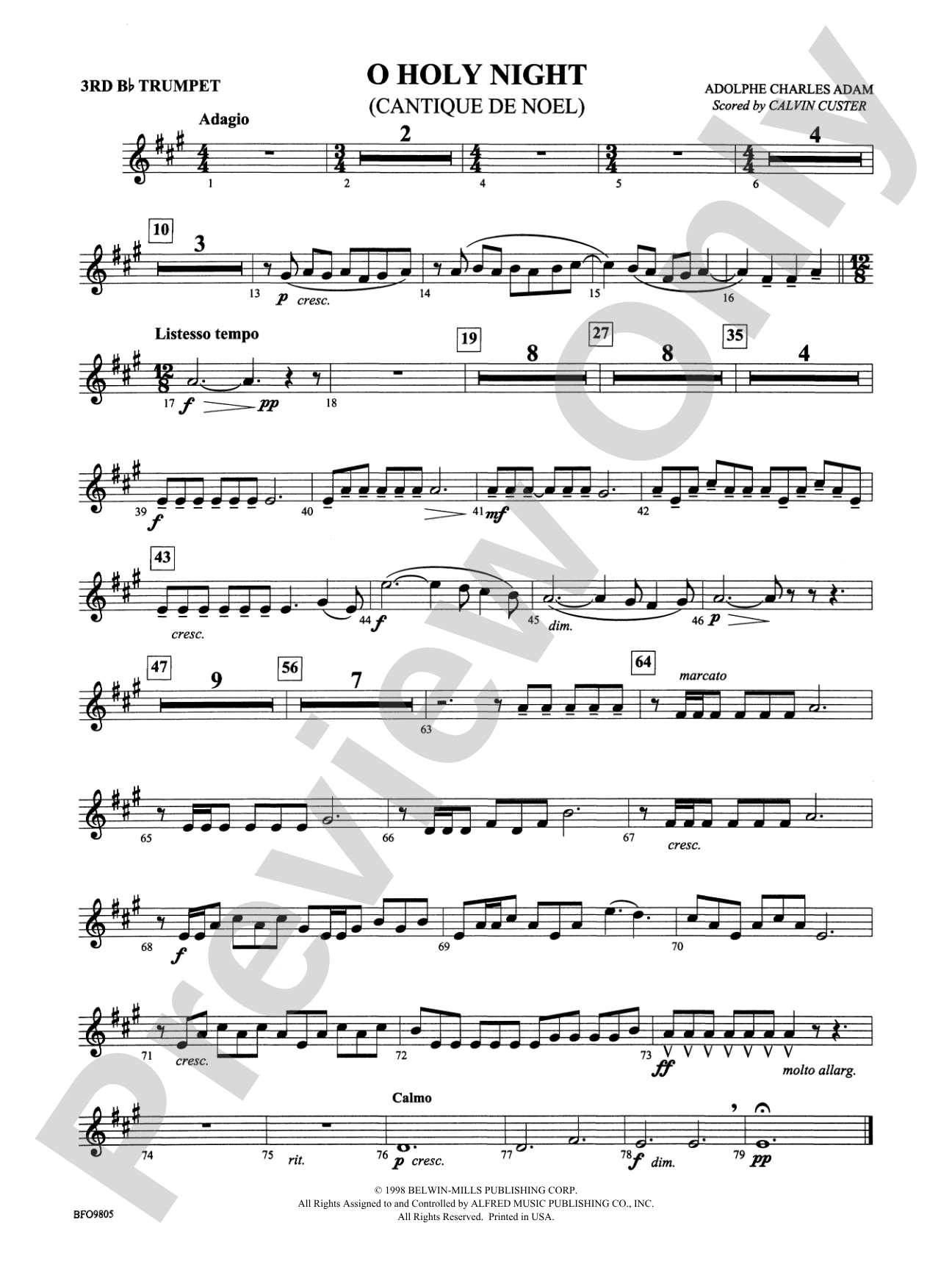 O Holy Night: 3rd B-flat Trumpet