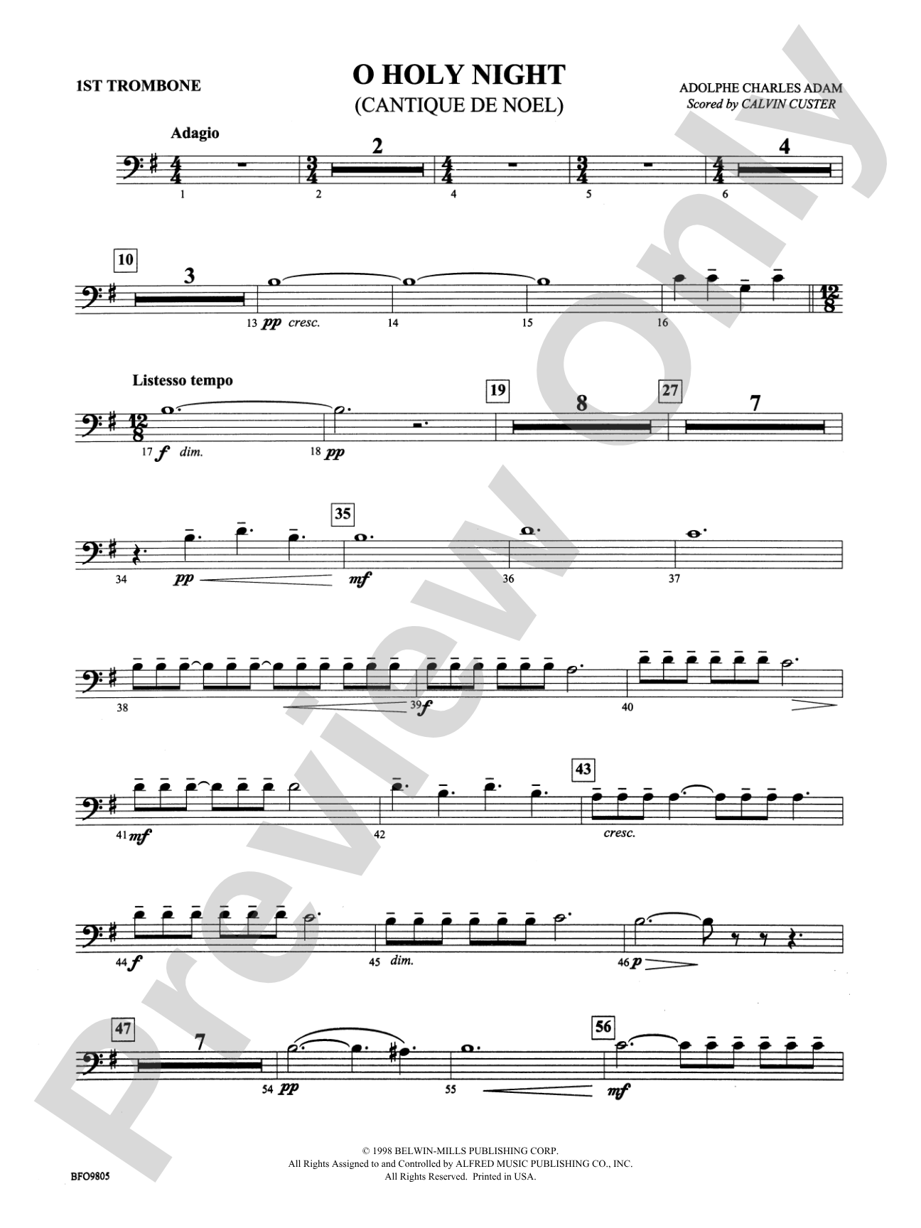 O Holy Night: 1st Trombone