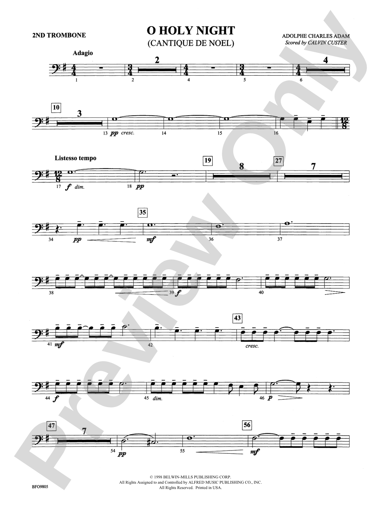 O Holy Night: 2nd Trombone