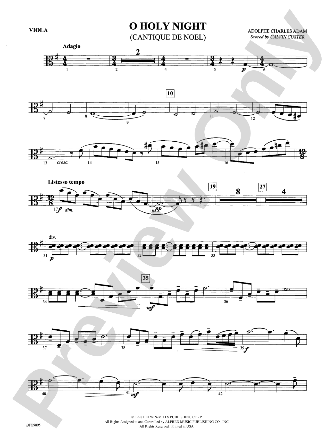 O Holy Night: Viola