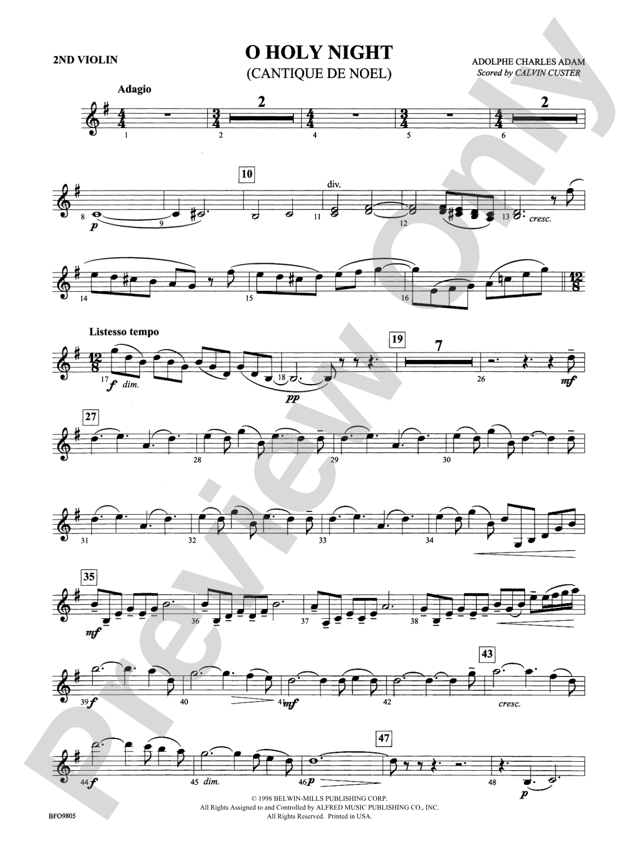 O Holy Night: 2nd Violin