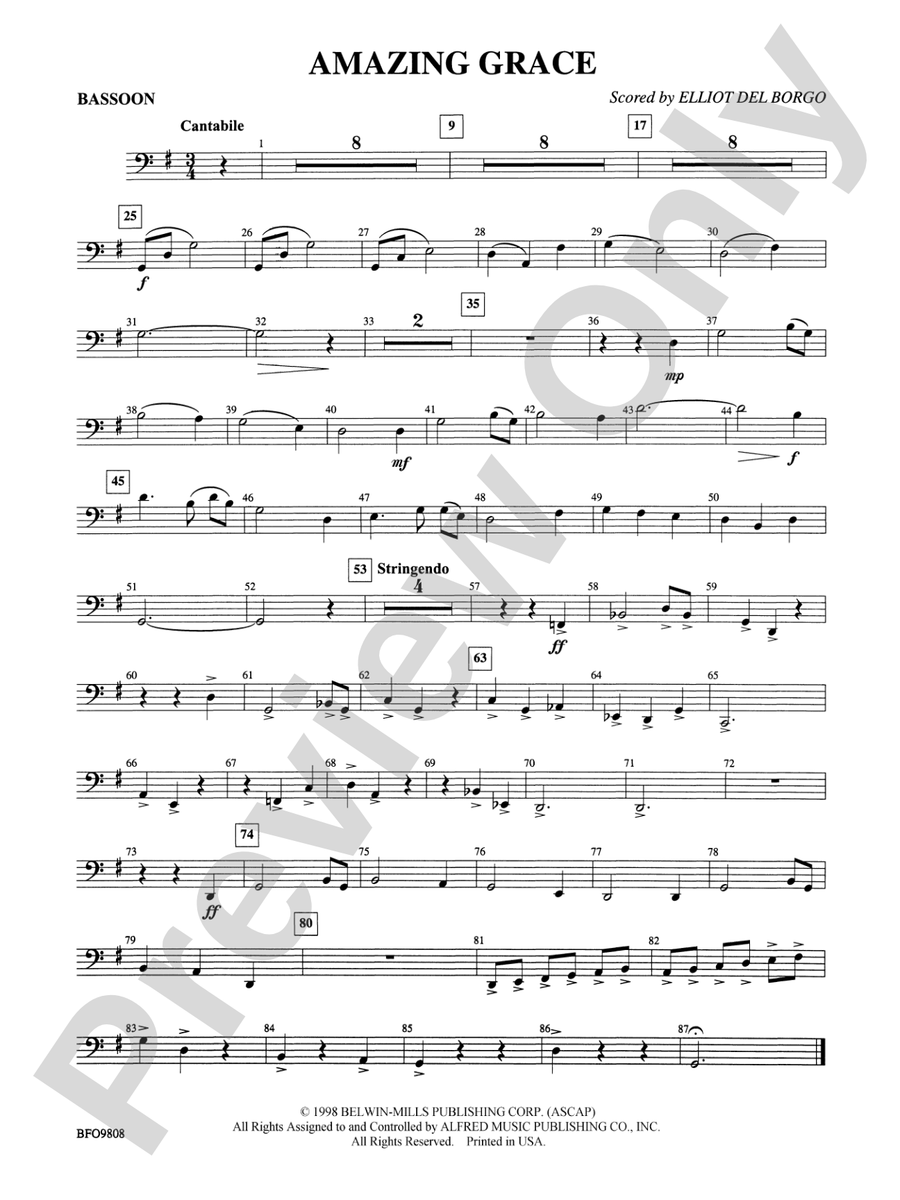 Amazing Grace: Bassoon