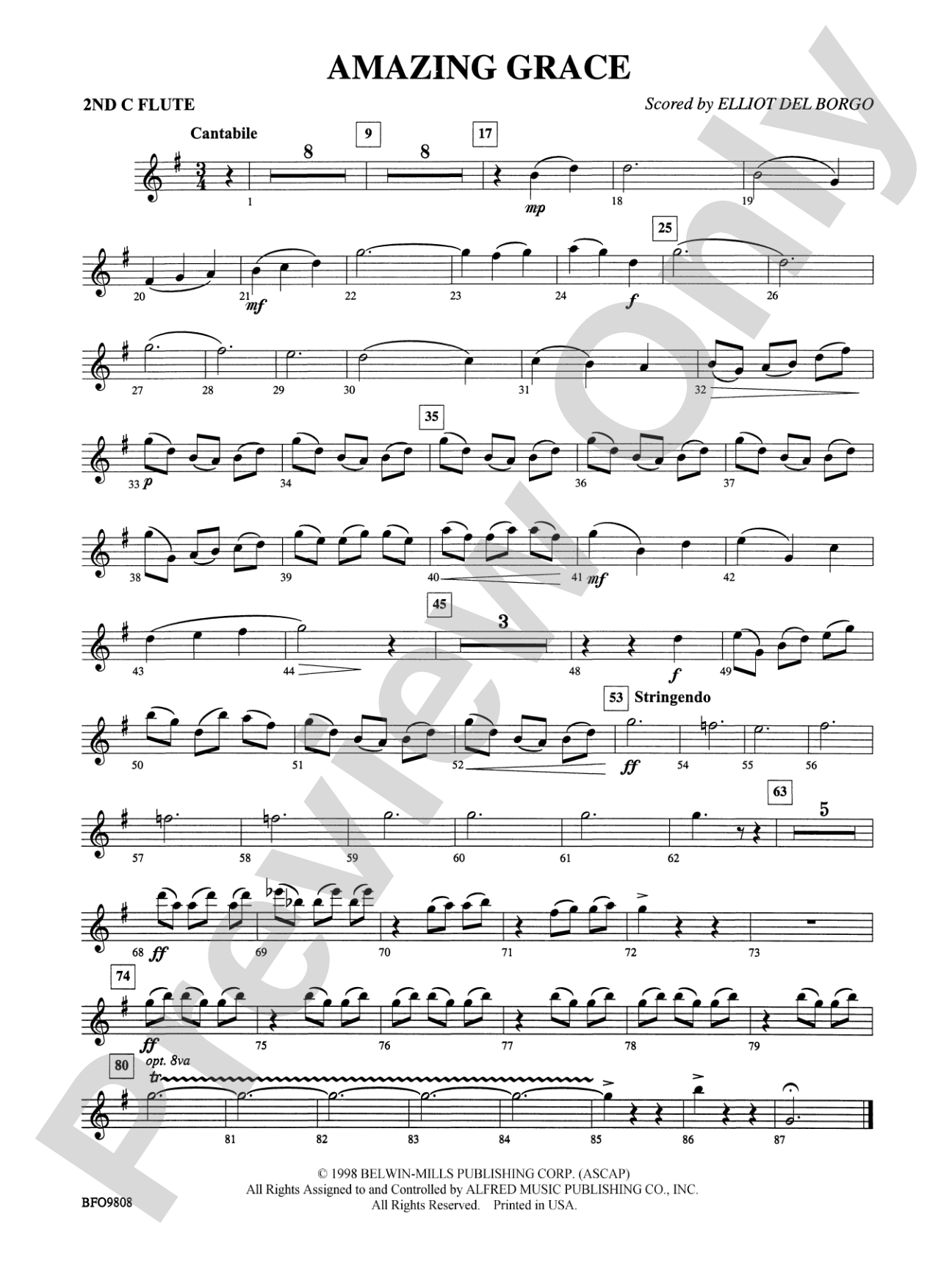 Amazing Grace: 2nd Flute