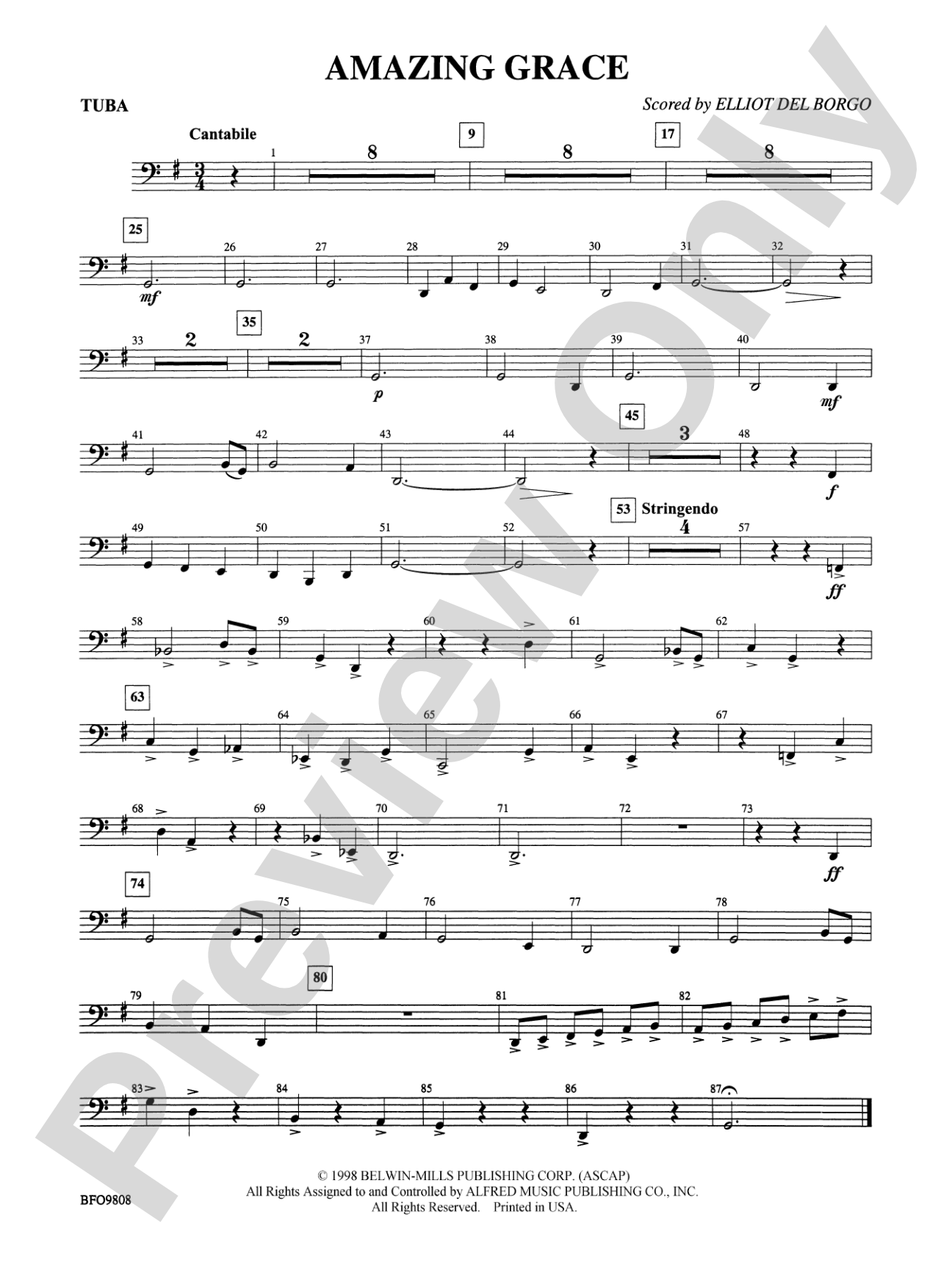 Amazing Grace: Tuba