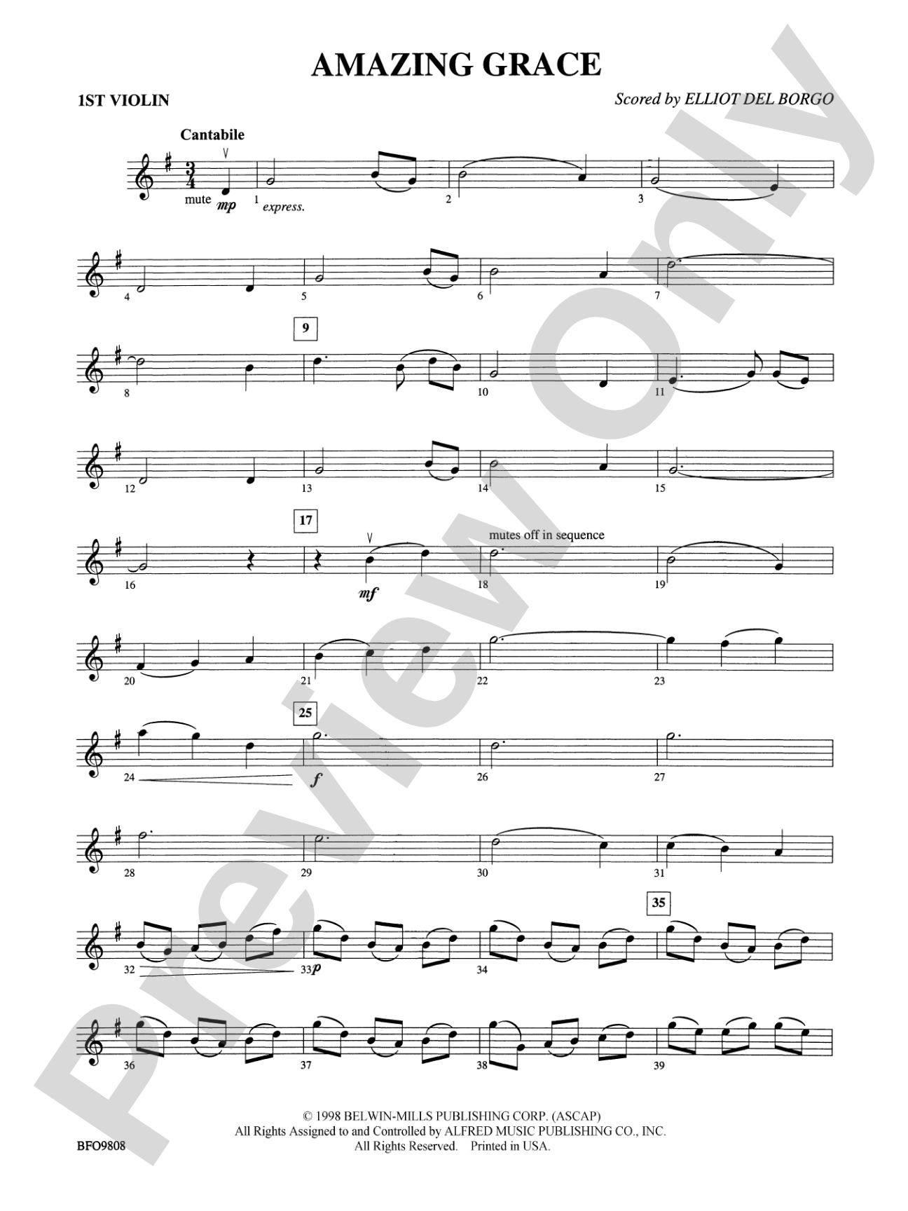 Amazing Grace: 1st Violin