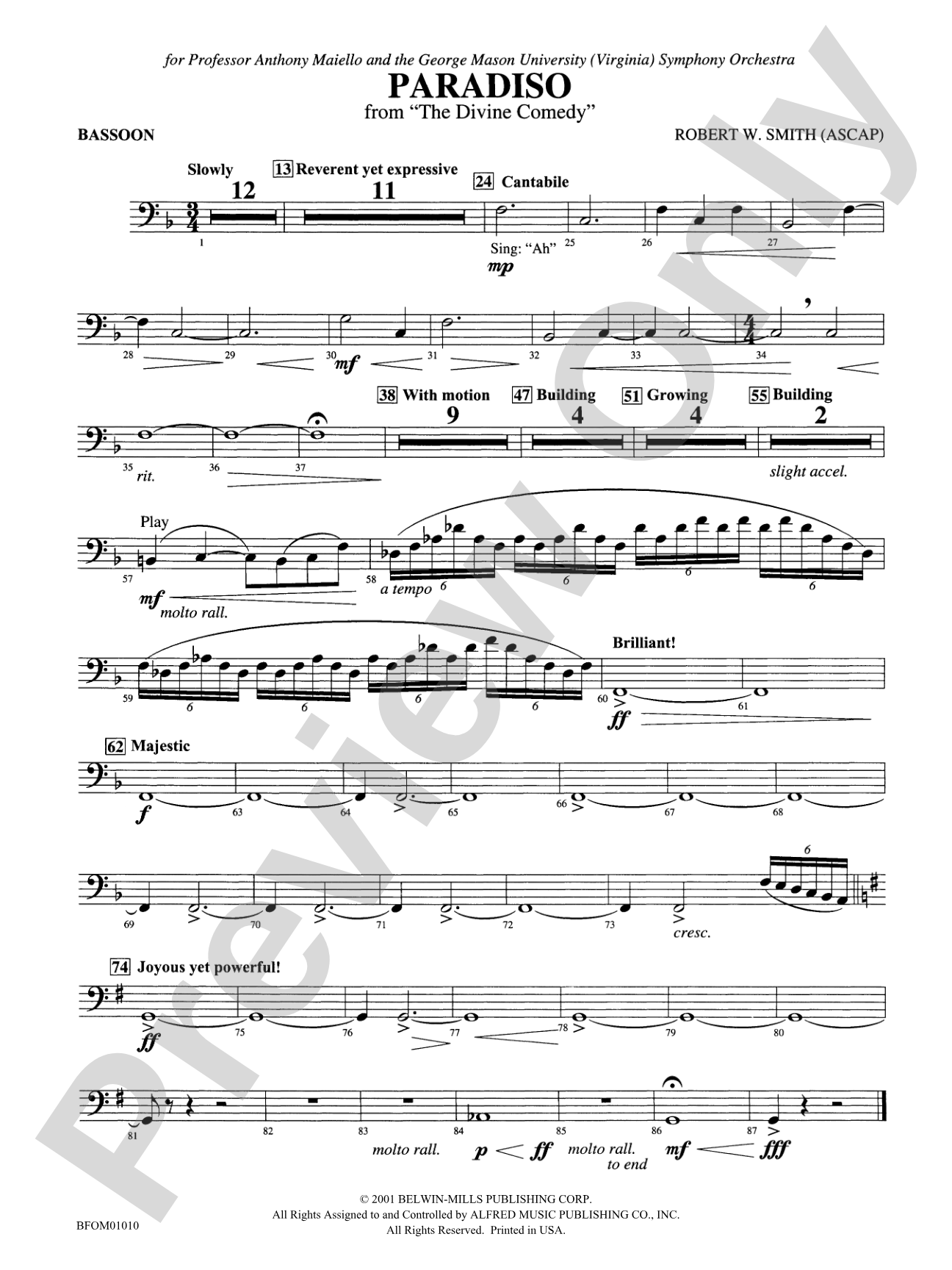 Paradiso (from The Divine Comedy): Bassoon