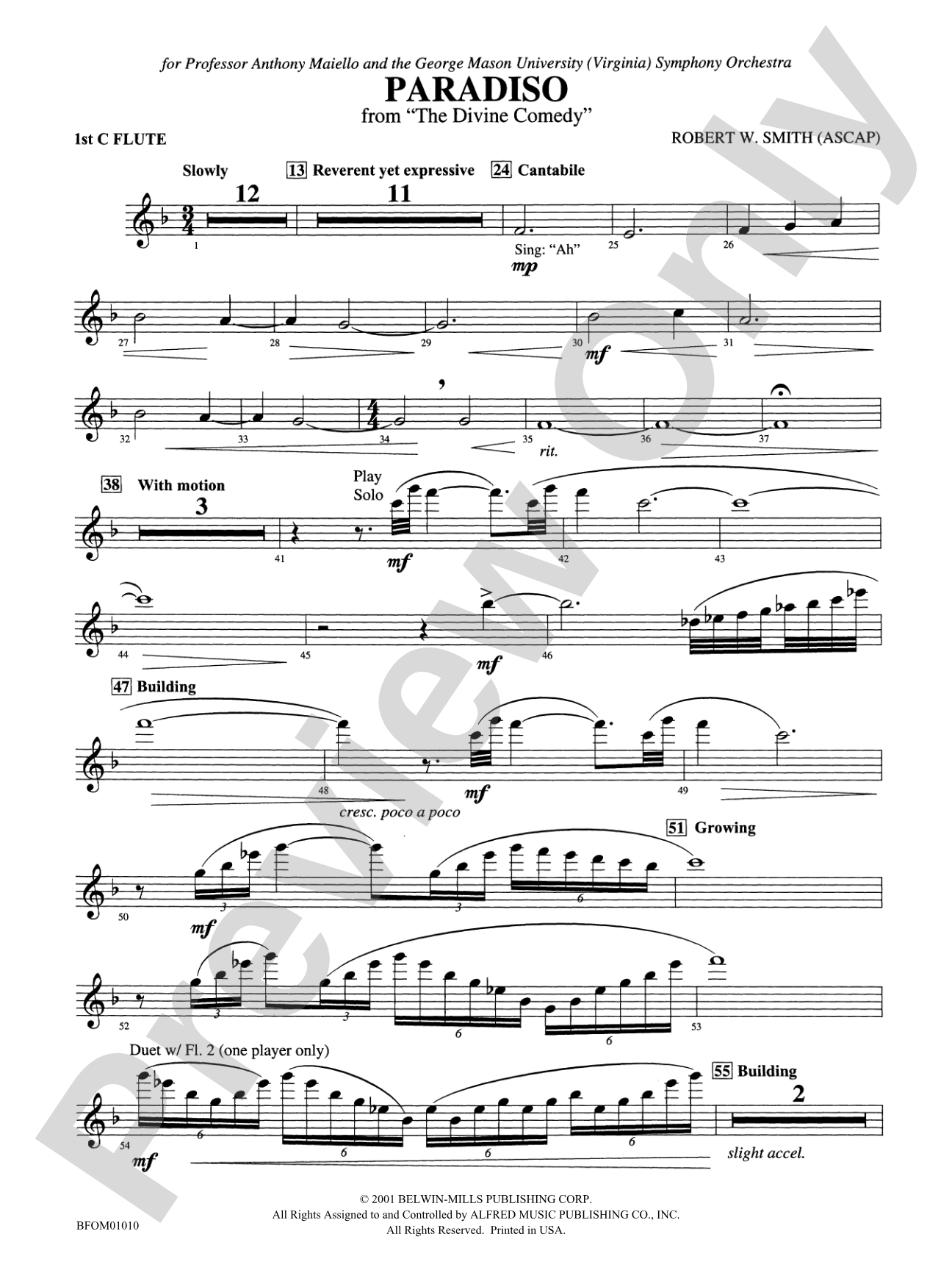 Paradiso (from The Divine Comedy): Flute