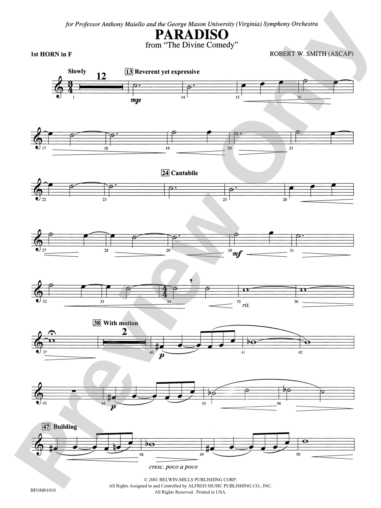 Paradiso (from The Divine Comedy): 1st F Horn