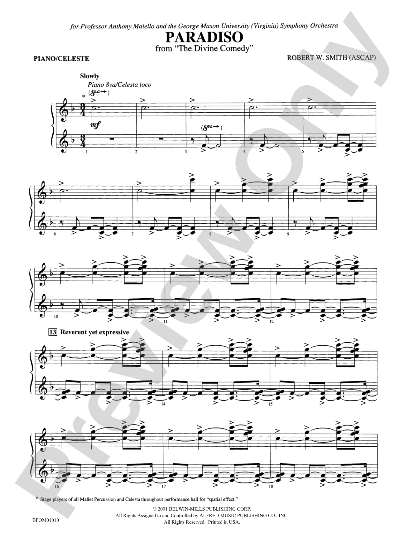 Paradiso (from The Divine Comedy): Piano Accompaniment